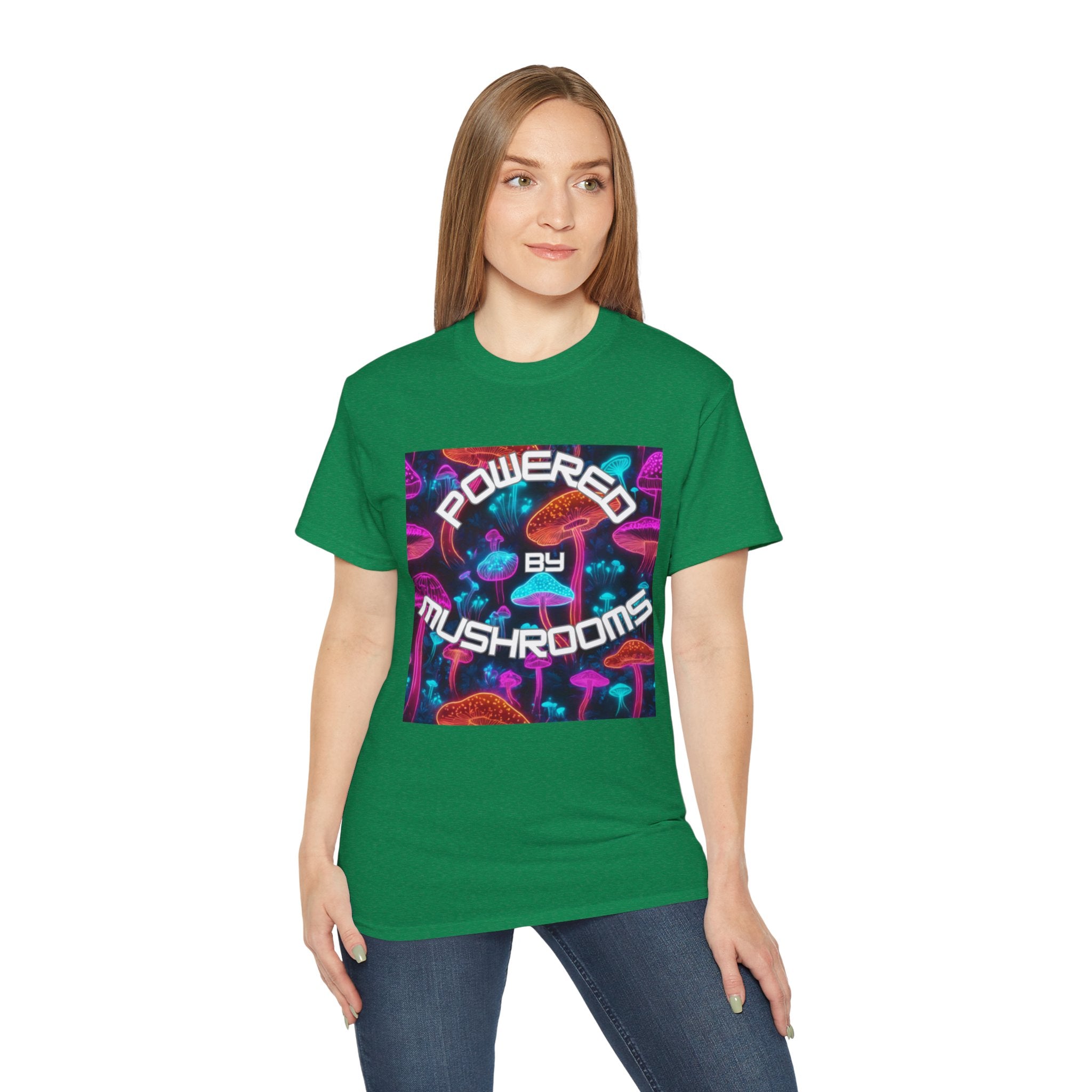 Powered by Mushrooms Funky Unisex Graphic Shirt