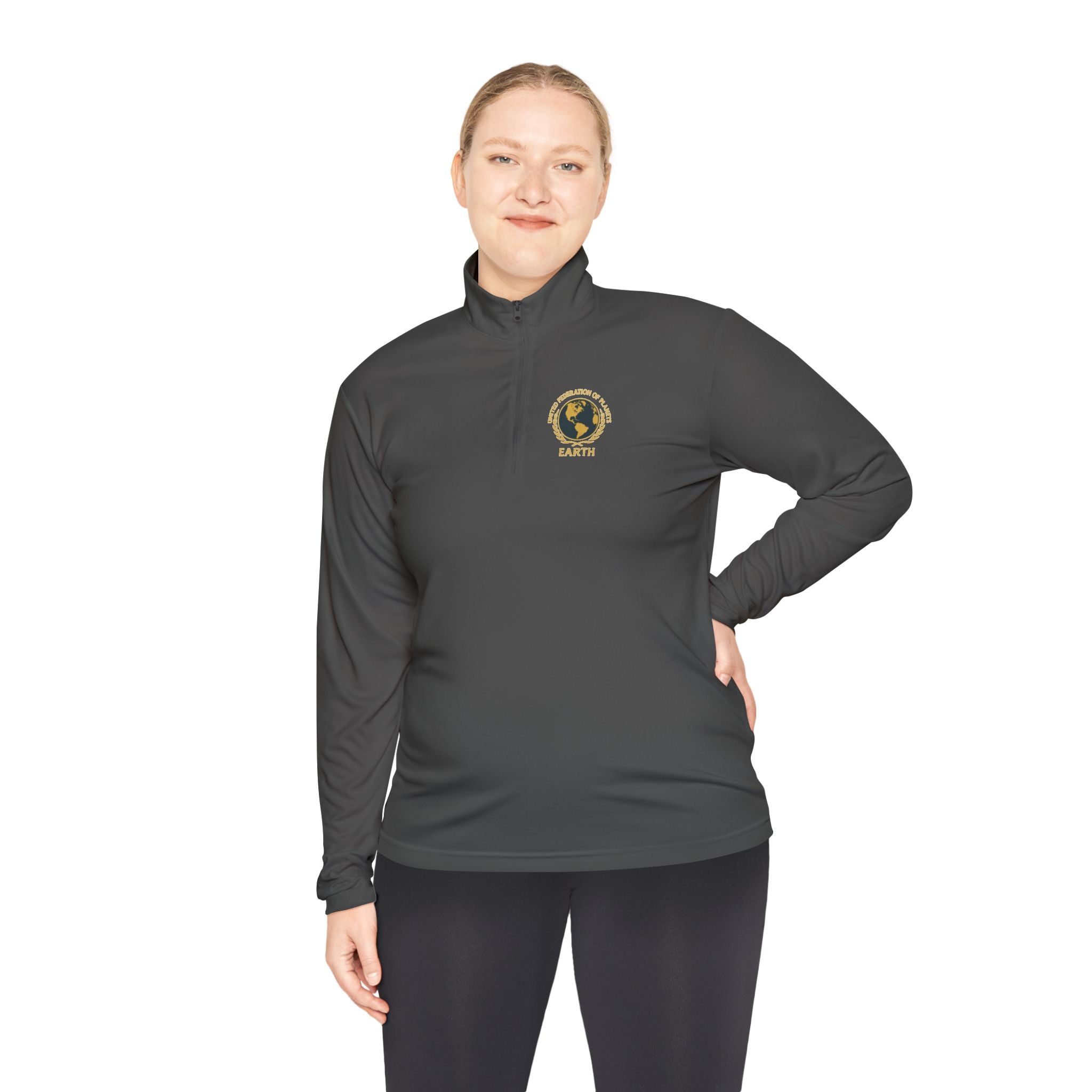 Star Trek United Federation of Planets Unisex Quarter-Zip Pullover - Comfortable, Stylish Outerwear for Outdoor Adventures, Casual Wear,