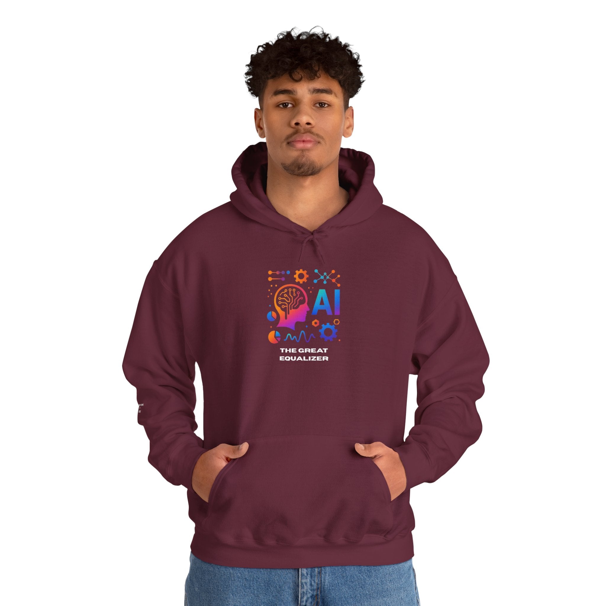 AI-Inspired Unisex Heavy Blend Hoodie, Cozy Sweatshirt