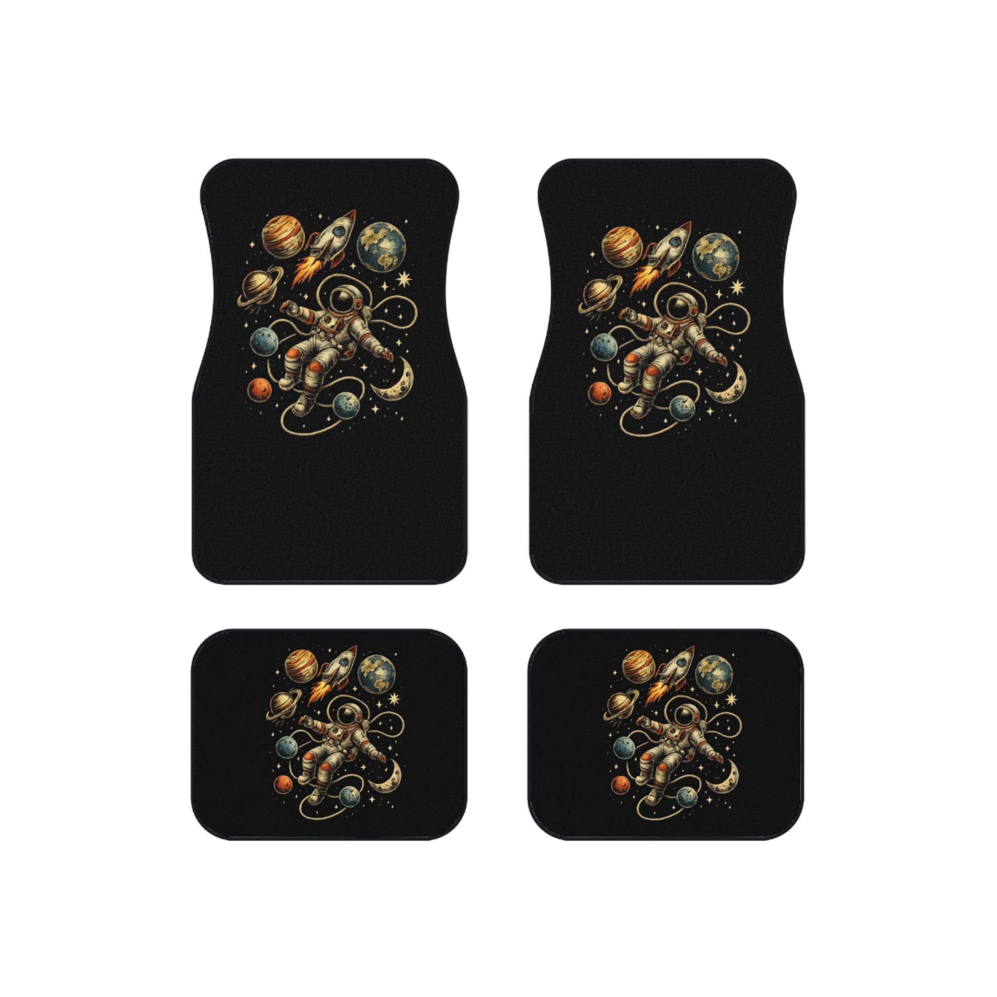 Car Mats Astronaut and Planets  | Space Rocket Floor Mats Set of 4