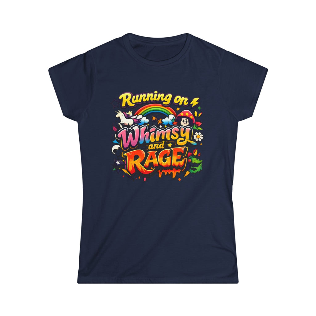 Running on Whimsy and Rage Tee | Cute Angry Rainbow Graphic