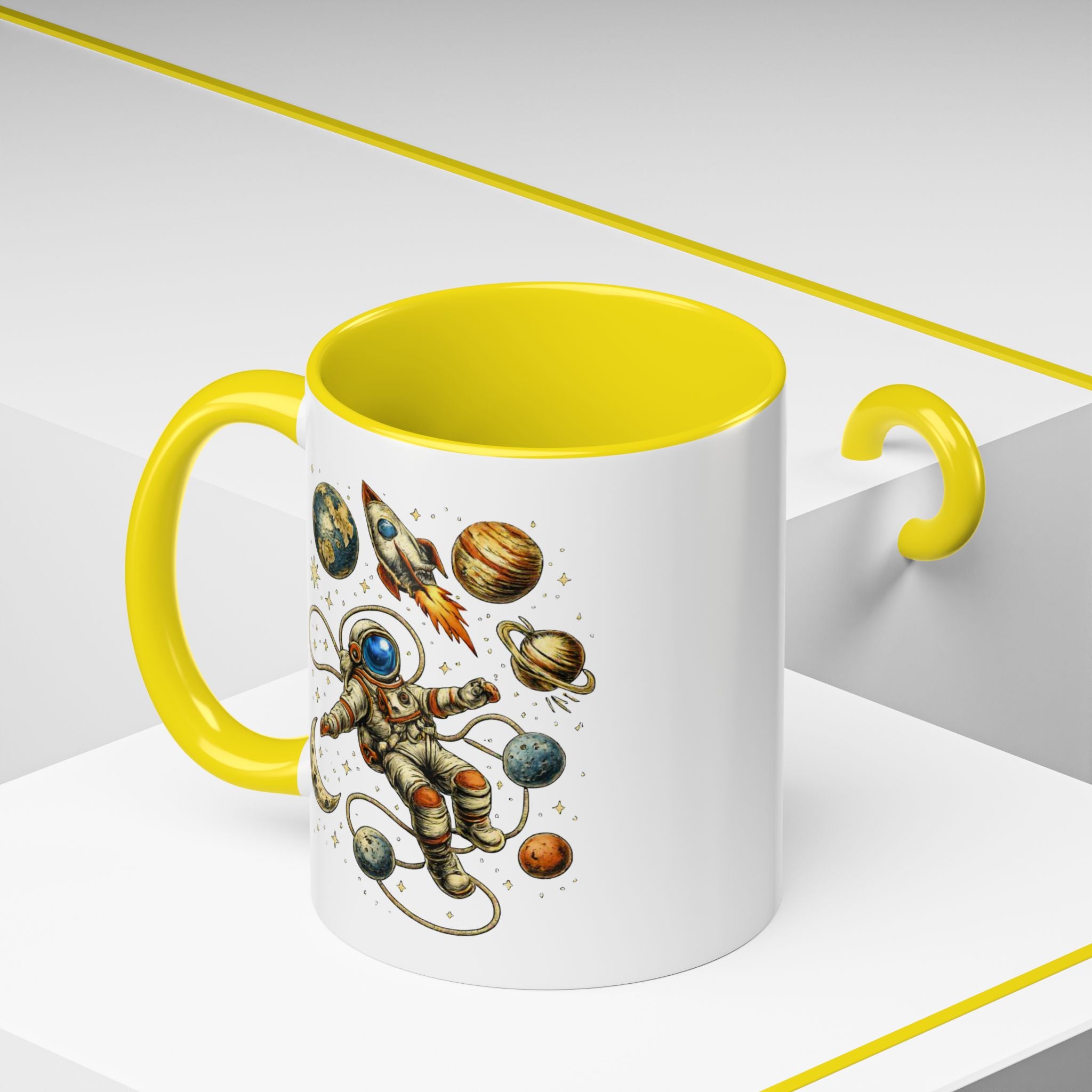 Astronaut in Space Coffee Mug | Rocket Planets Solar System