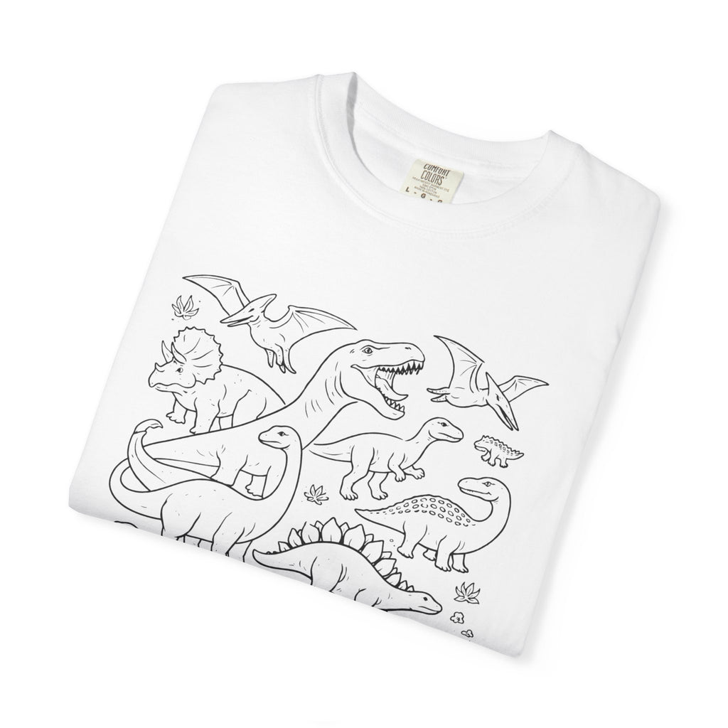 Dinosaur Doodle Tee — Alien & Dino Line Art T-Shirt