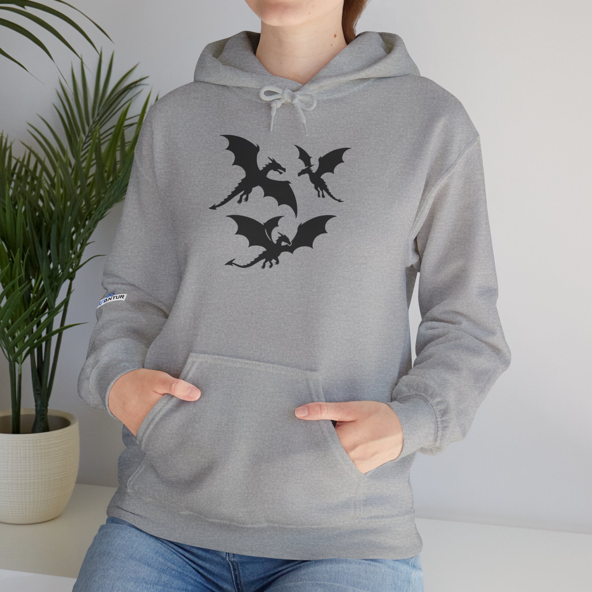 Mystical Dragon Hoodie for Fall Gatherings, Cozy Unisex Sweatshirt for Halloween, Fantasy lovers, Gifts for gamers