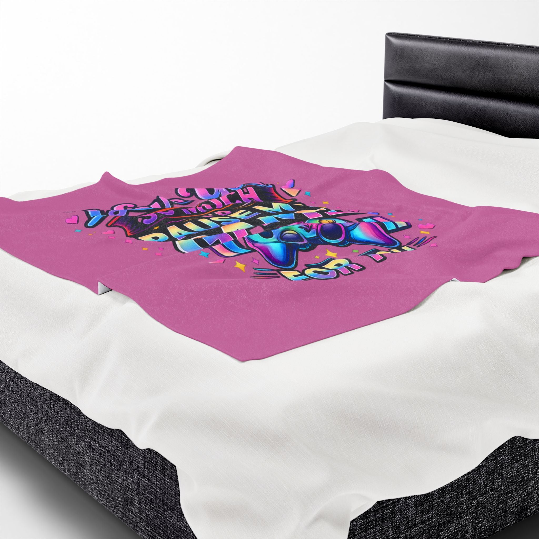 Plush Blanket I Love You So Much I'd Pause My Game Velveteen  | Gamer Love