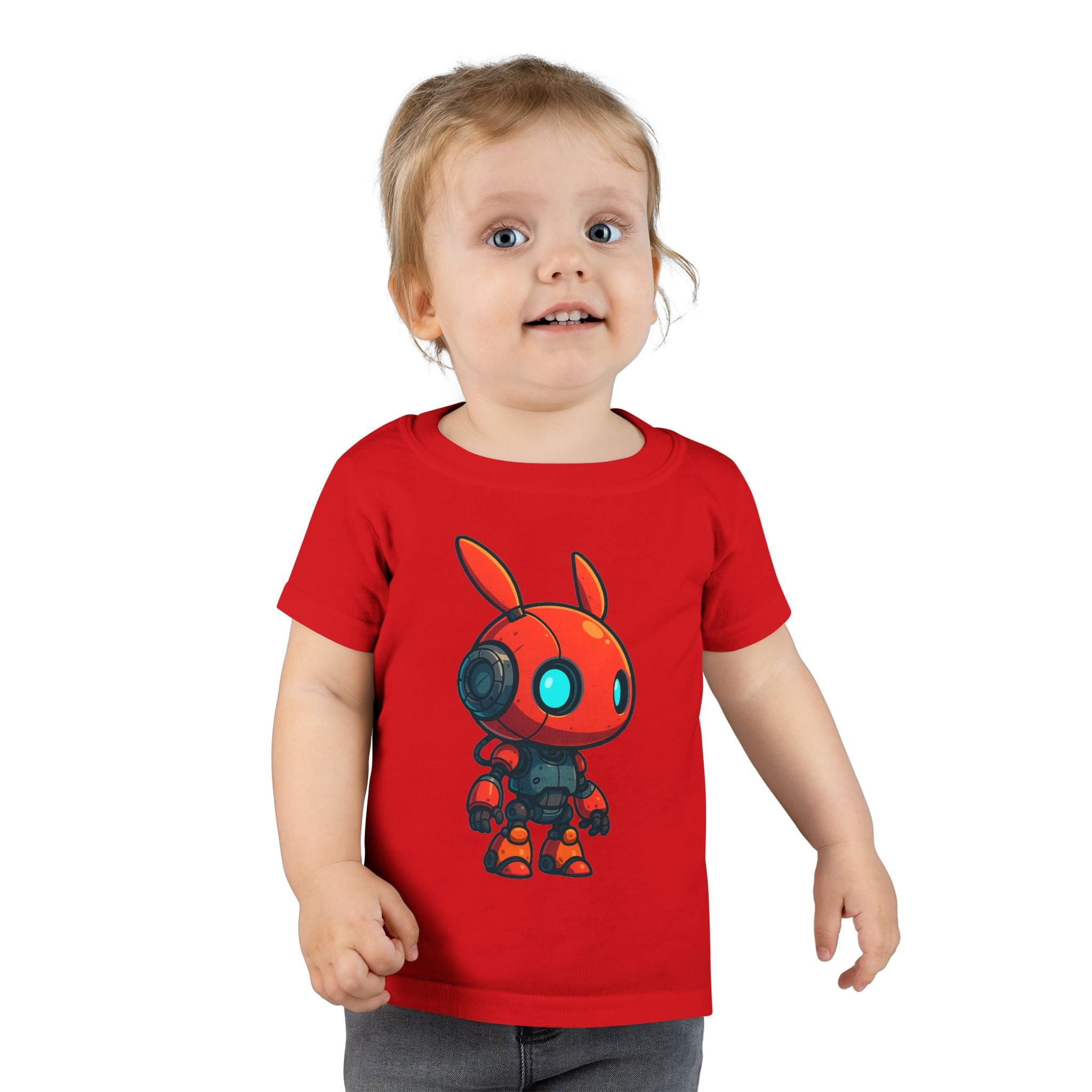 Happy RobotToddler T-shirt | Cute Sci-Fi Bunny Robot, Kids Tee