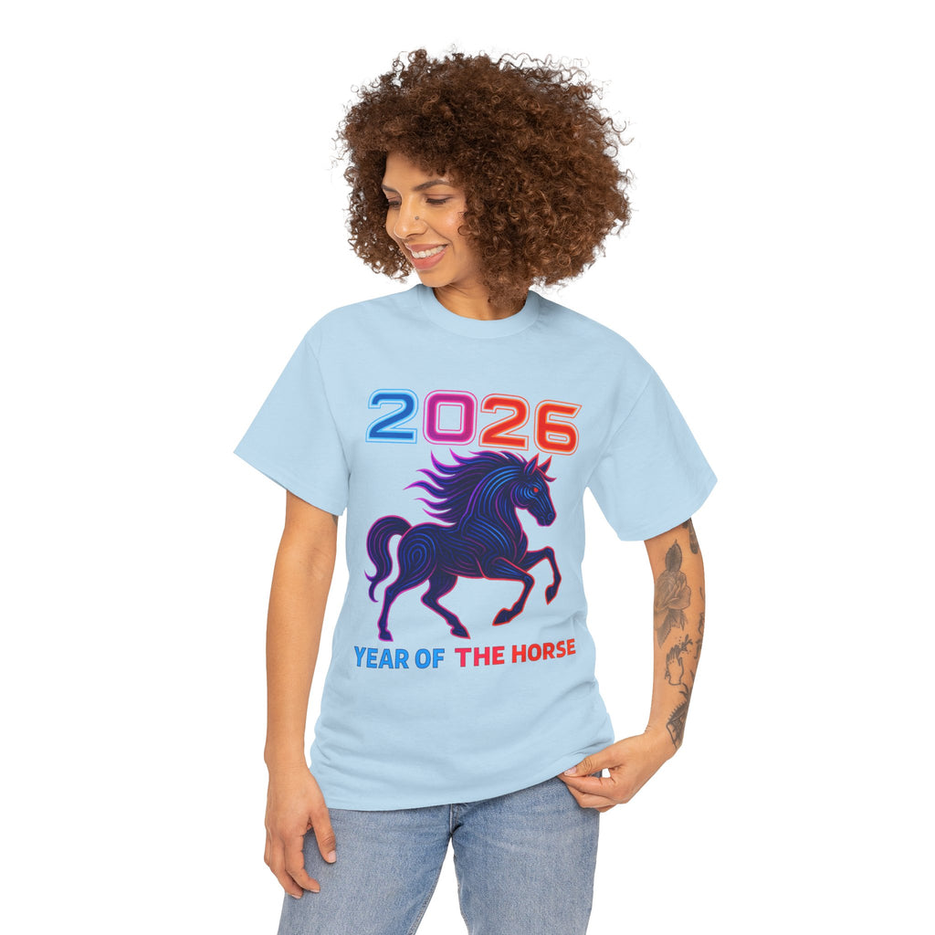 2026 Year of the Horse T-Shirt | Neon Stallion Graphic Tee