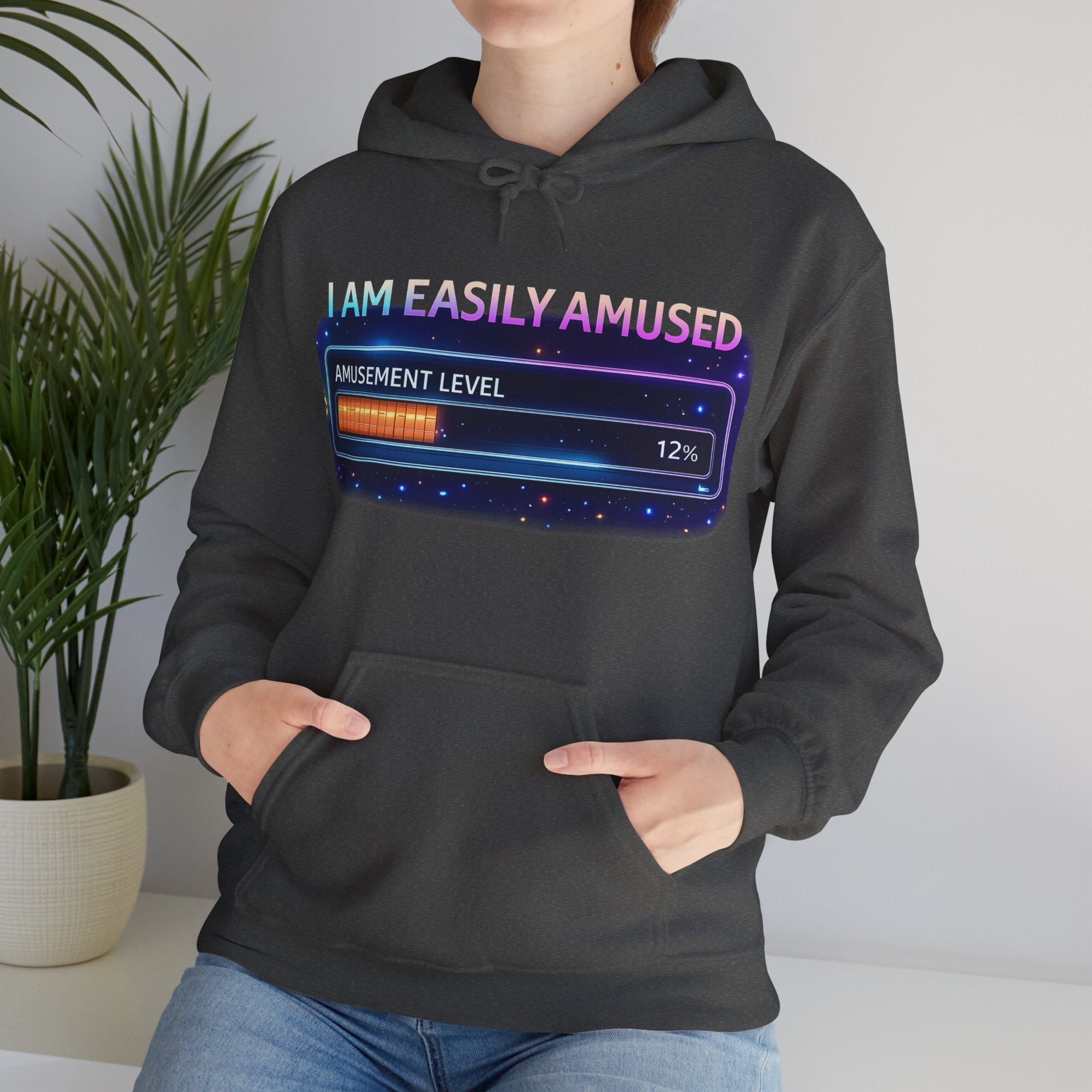 I Am Easily Amused Level Meter Hoodie | Funny Gamer Sweatshirt