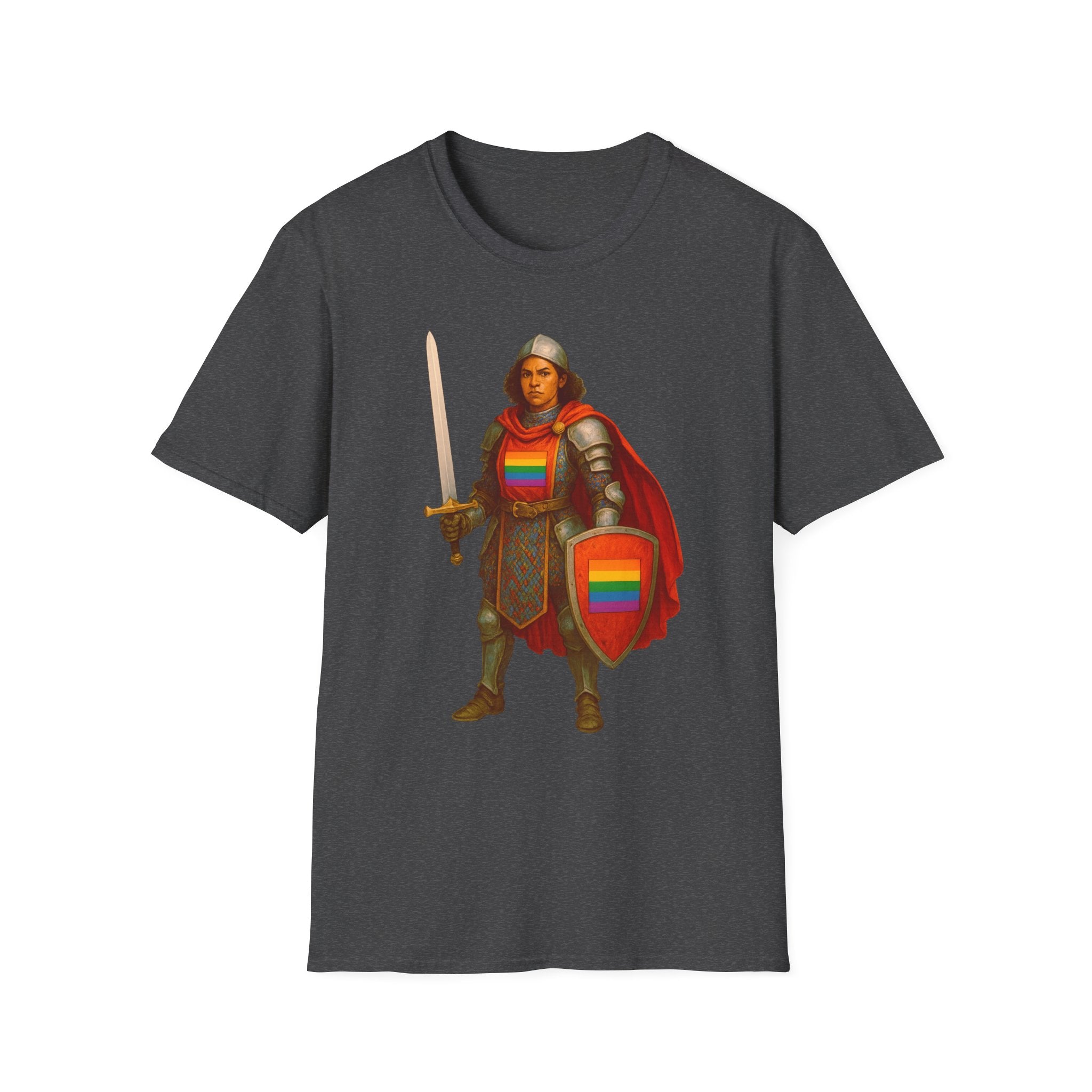 Rainbow Paladin T Shirt  Medieval Armor with Pride Shield