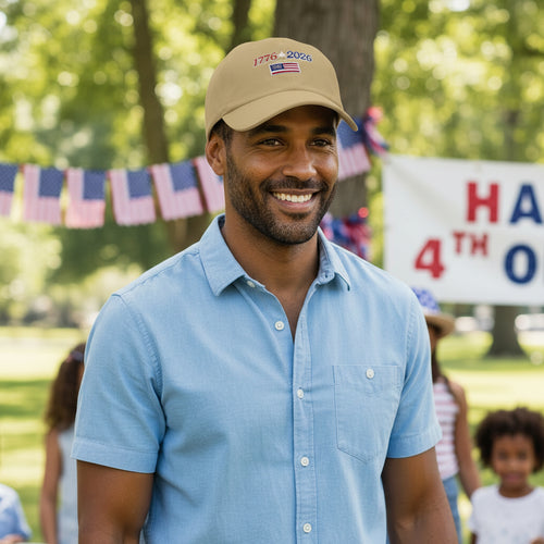 1776 2026 Flag Dad Cap Embroidered Patriotic Birthday Baseball Hat