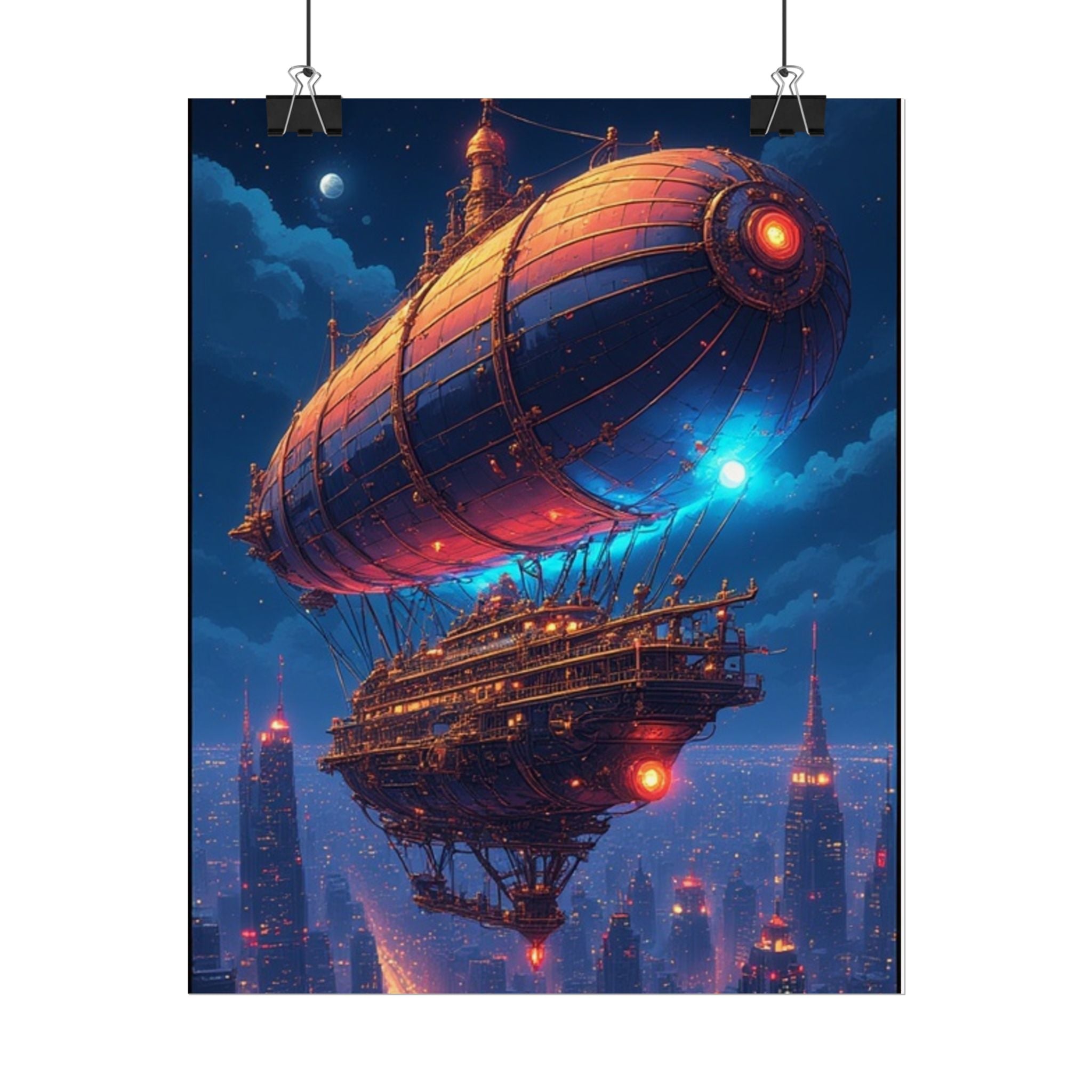 Wild Blue Yonder Steampunk Airship Art Print