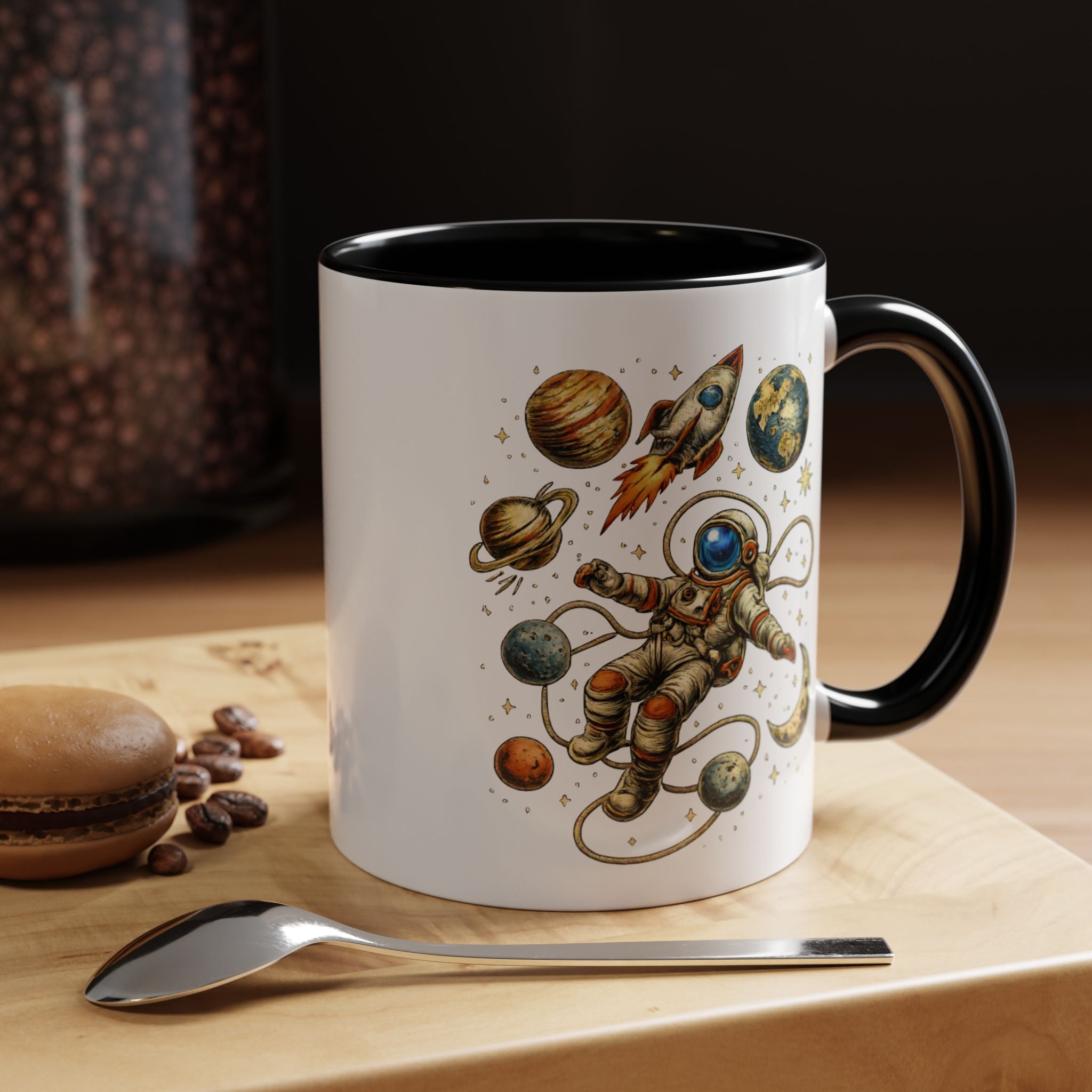 Astronaut in Space Coffee Mug | Rocket Planets Solar System