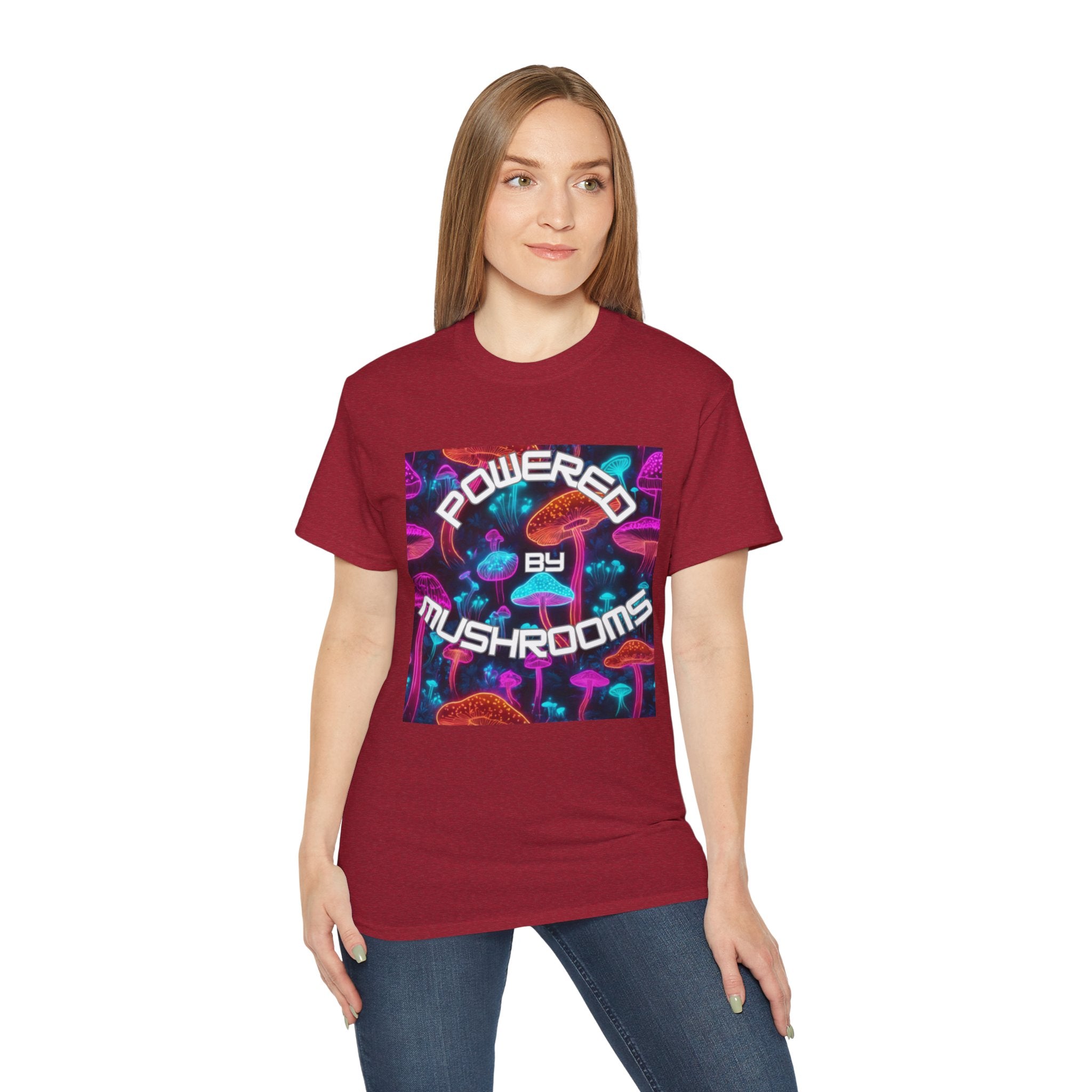 Powered by Mushrooms Funky Unisex Graphic Shirt