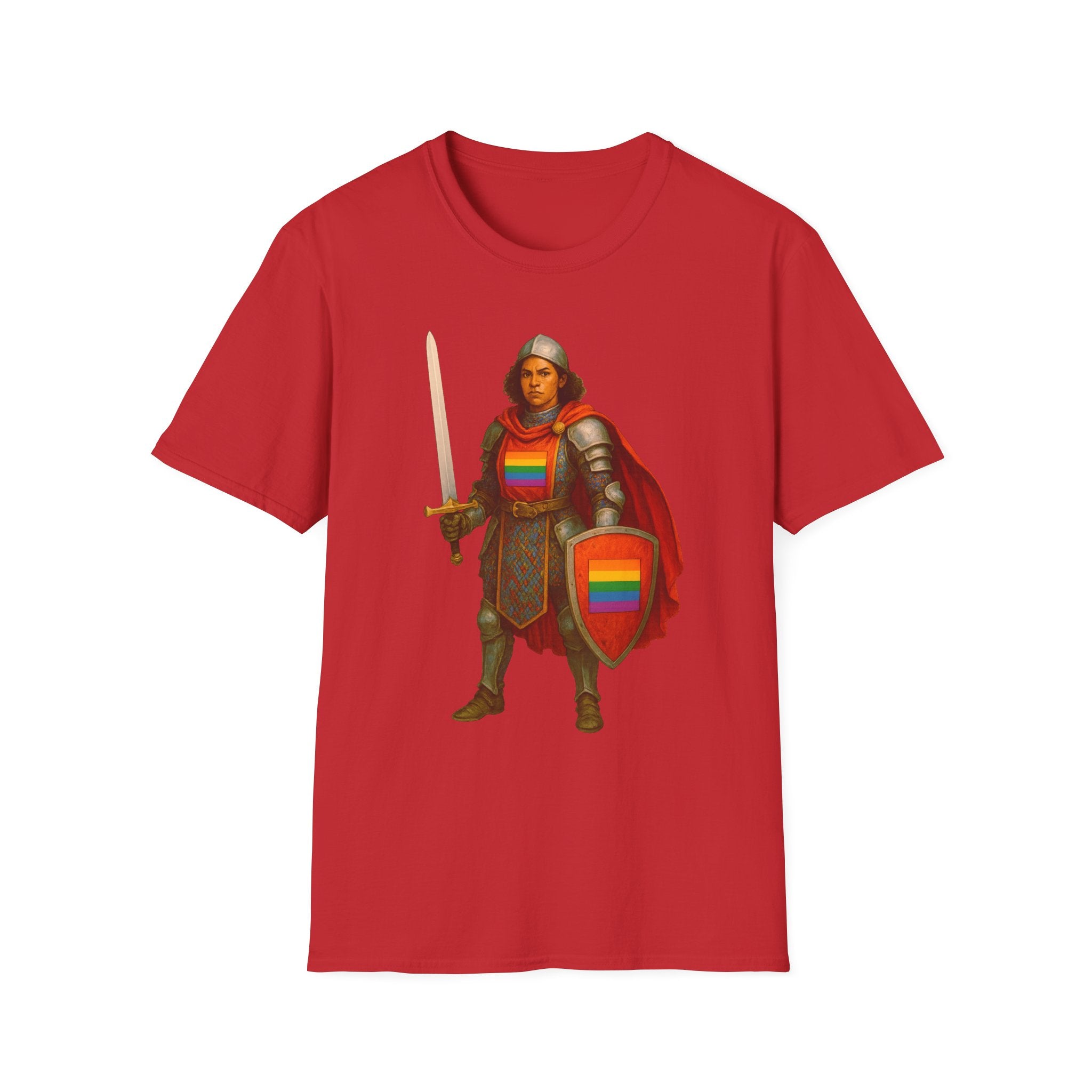 Rainbow Paladin T Shirt  Medieval Armor with Pride Shield