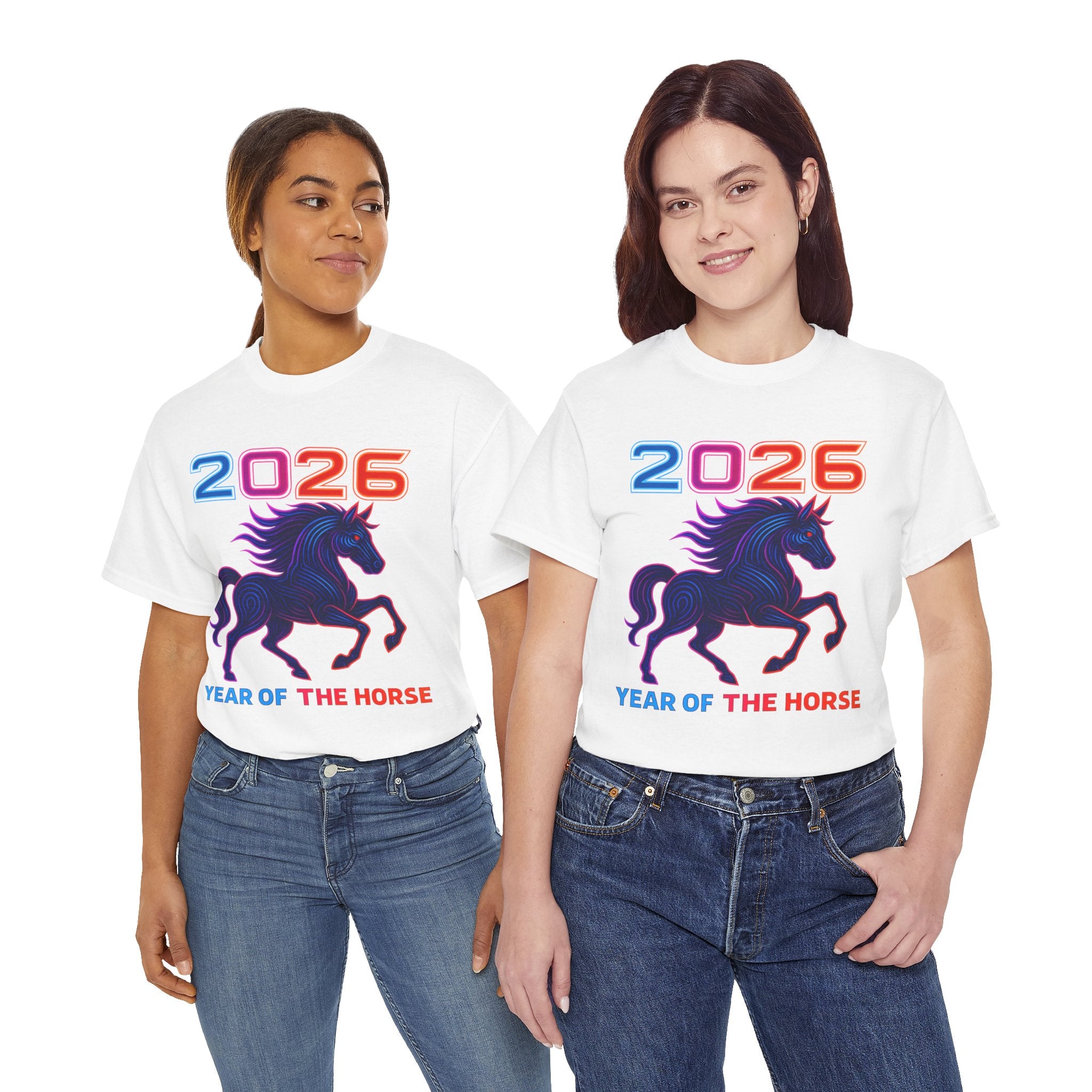 2026 Year of the Horse T-Shirt | Neon Stallion Graphic Tee