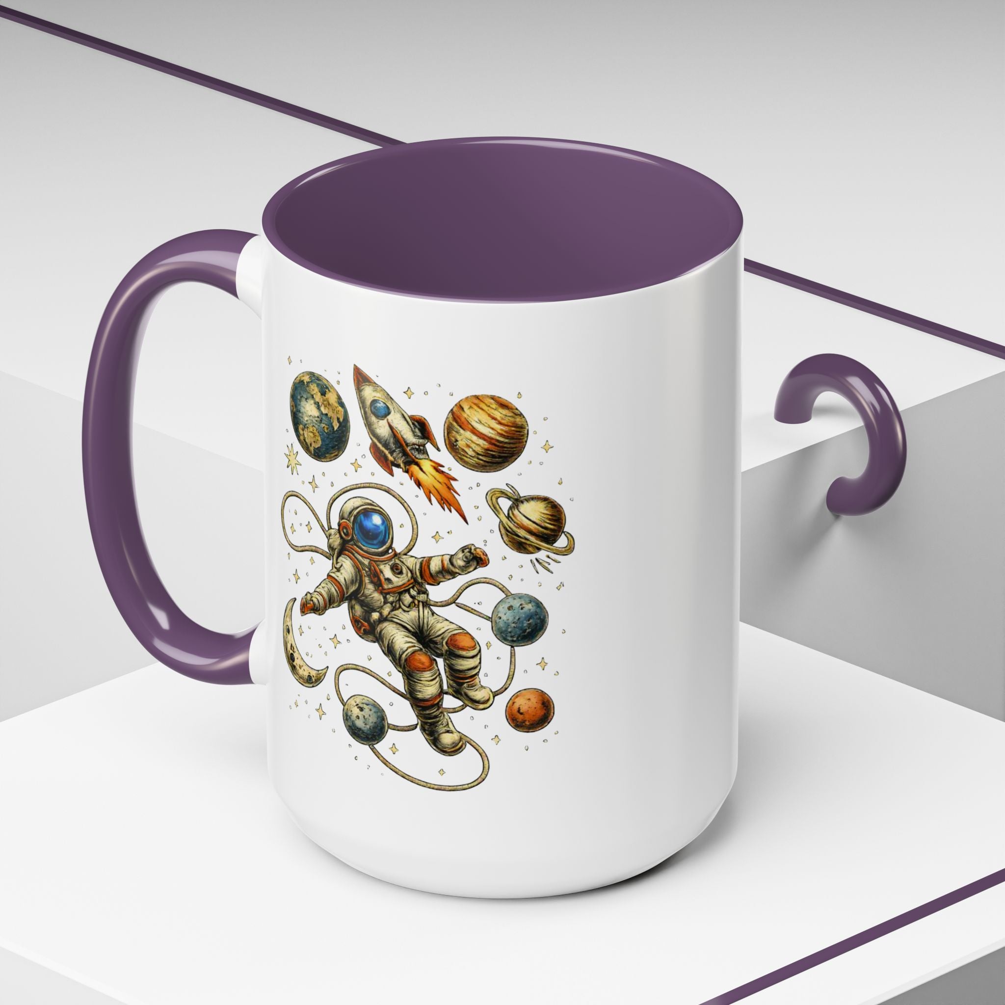 Astronaut in Space Coffee Mug | Rocket Planets Solar System