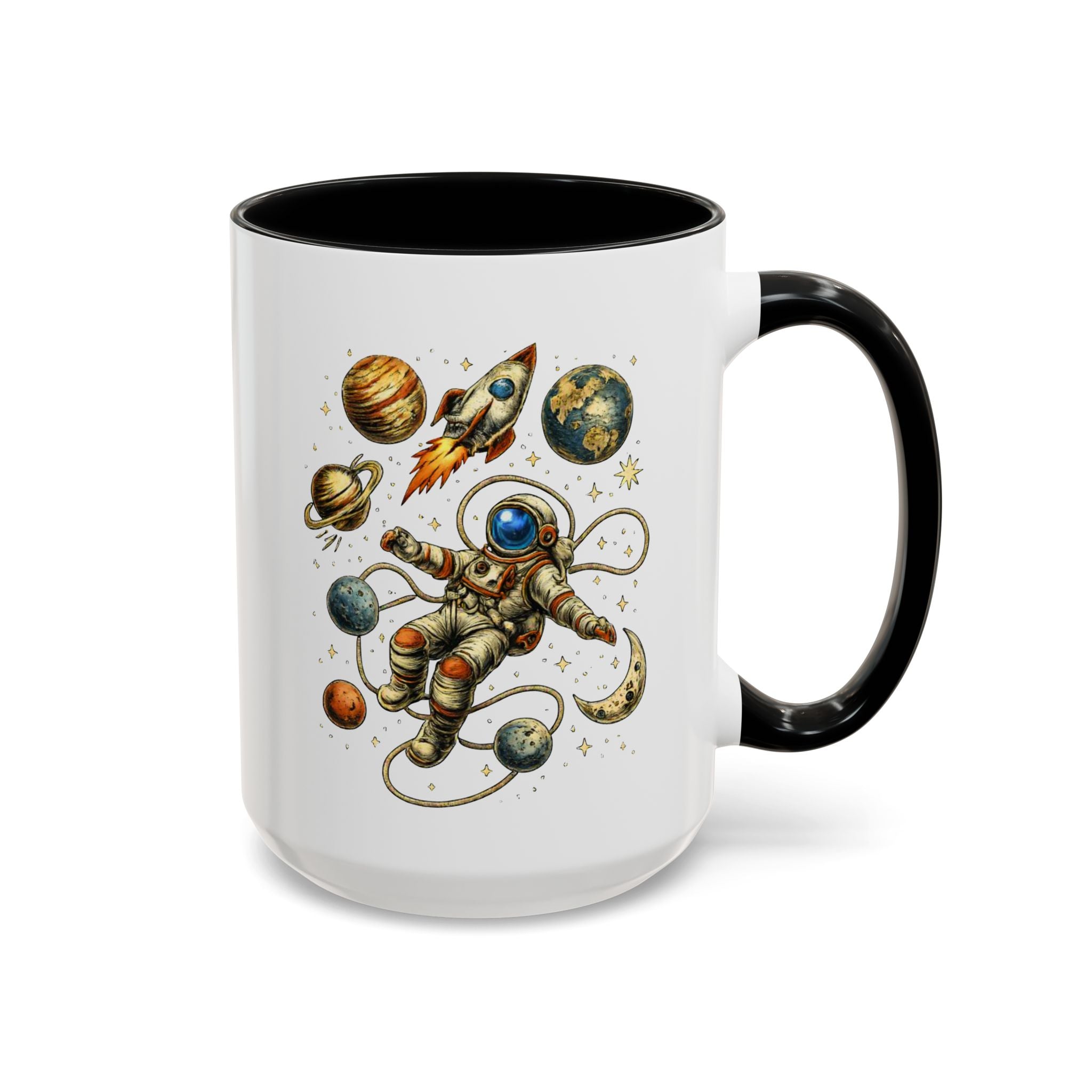 Astronaut in Space Coffee Mug | Rocket Planets Solar System