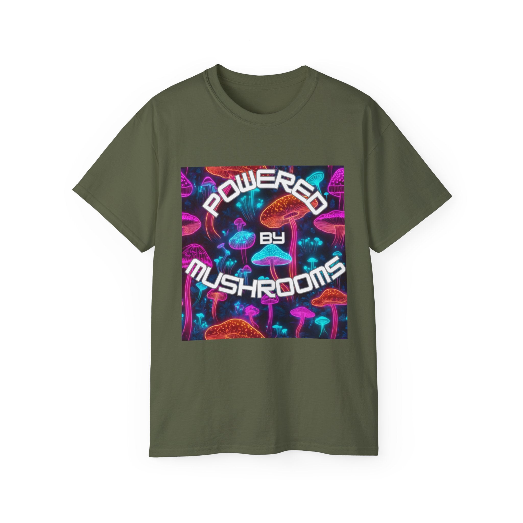 Powered by Mushrooms Funky Unisex Graphic Shirt