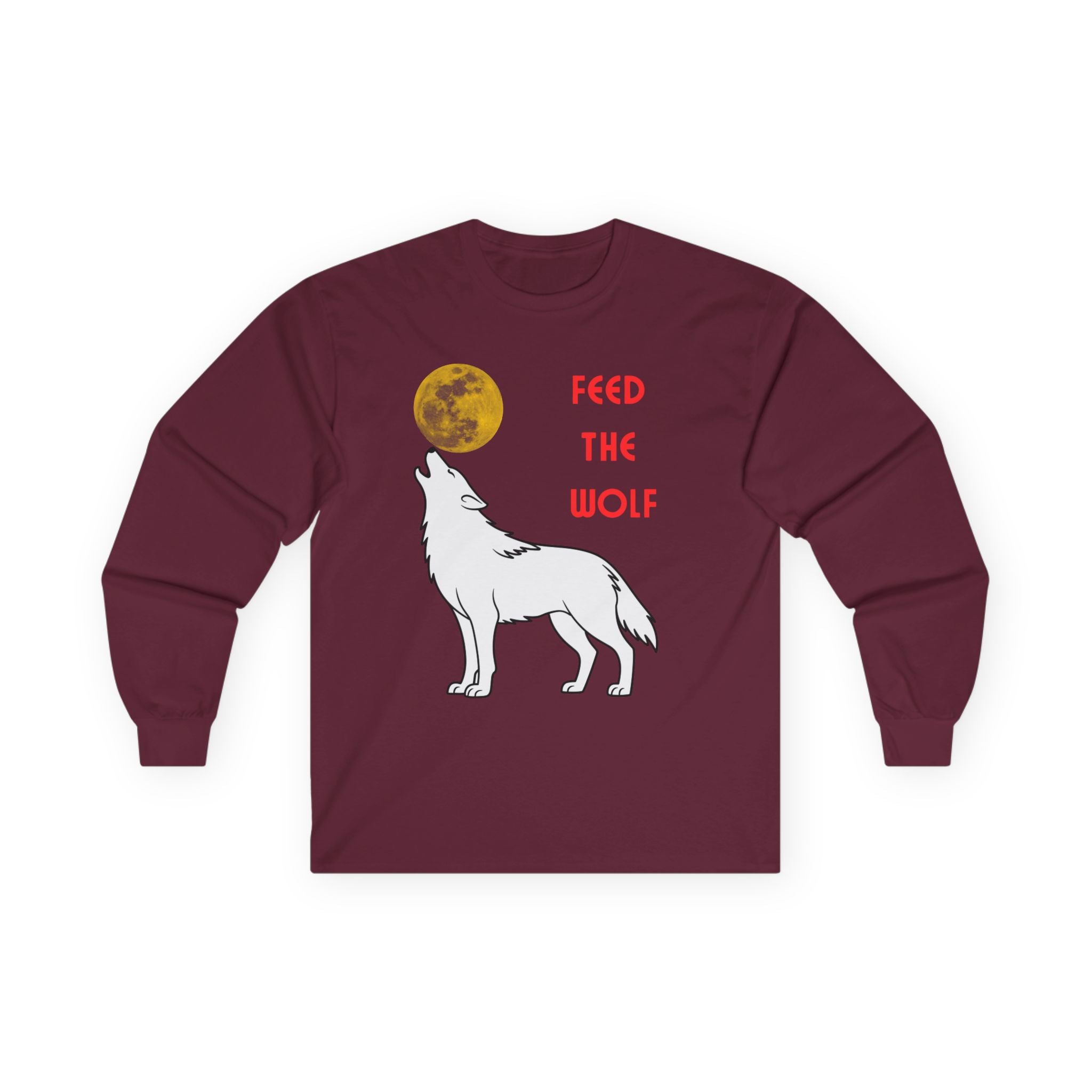 Feed The Wolf Long Sleeve | Howling Wolf Moon Tee