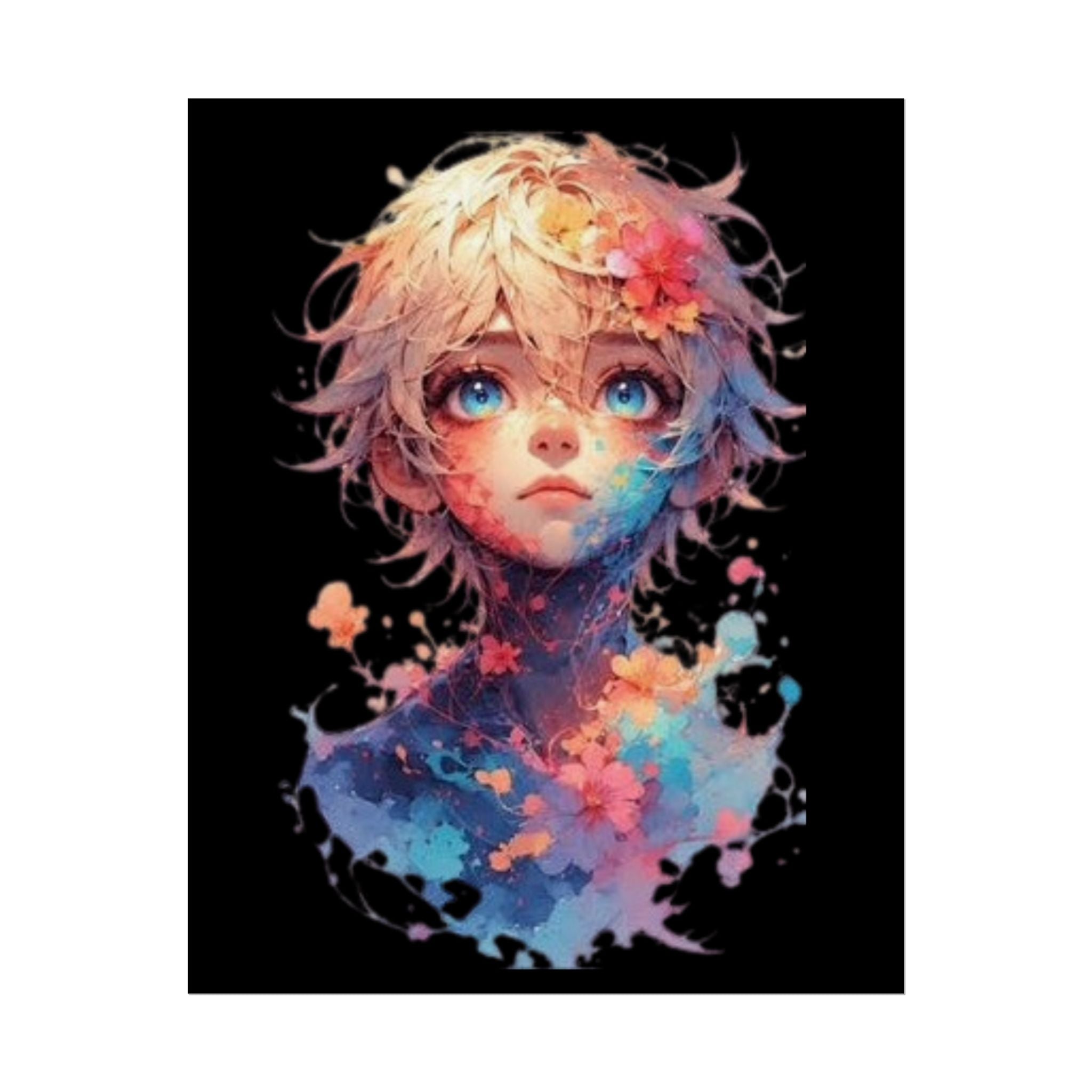 Fantasy Art Poster, Colorful Wall Decor, Anime Aesthetic Print