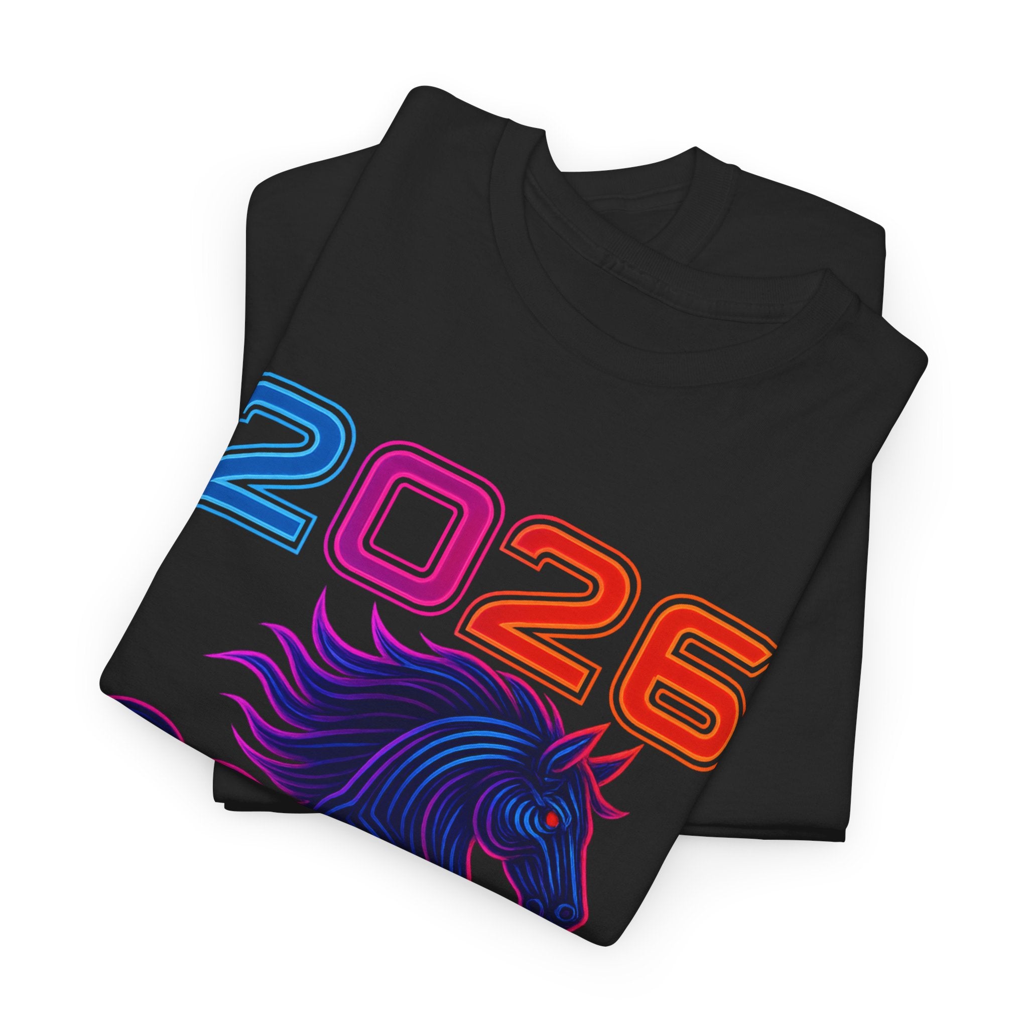 2026 Year of the Horse T-Shirt | Neon Stallion Graphic Tee