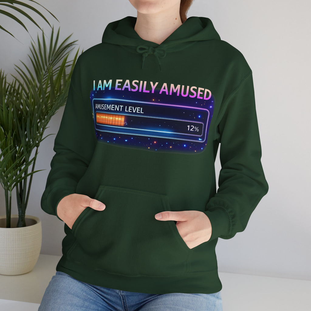 I Am Easily Amused Level Meter Hoodie | Funny Gamer Sweatshirt