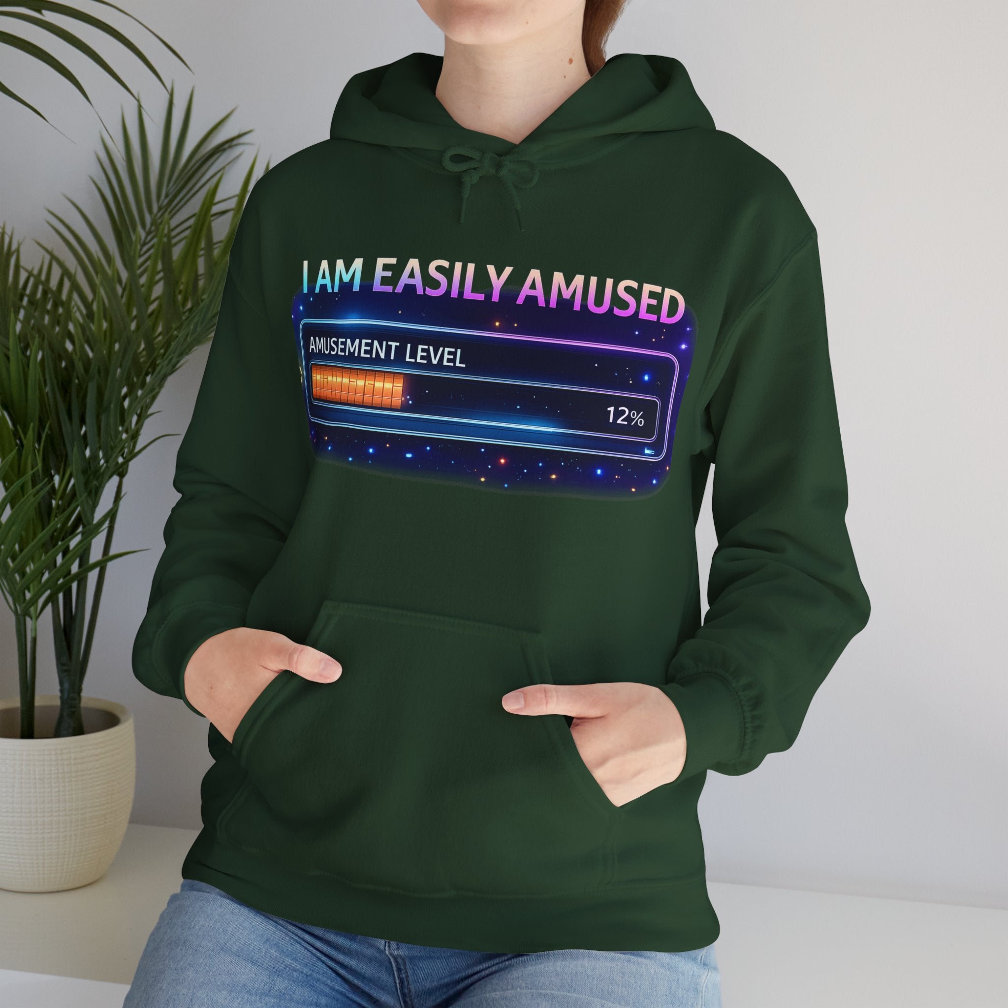 I Am Easily Amused Level Meter Hoodie | Funny Gamer Sweatshirt