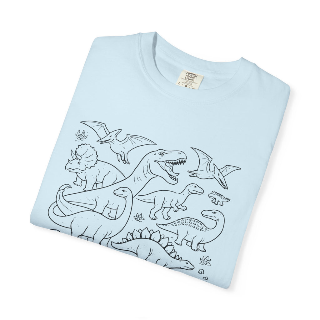 Dinosaur Doodle Tee — Alien & Dino Line Art T-Shirt