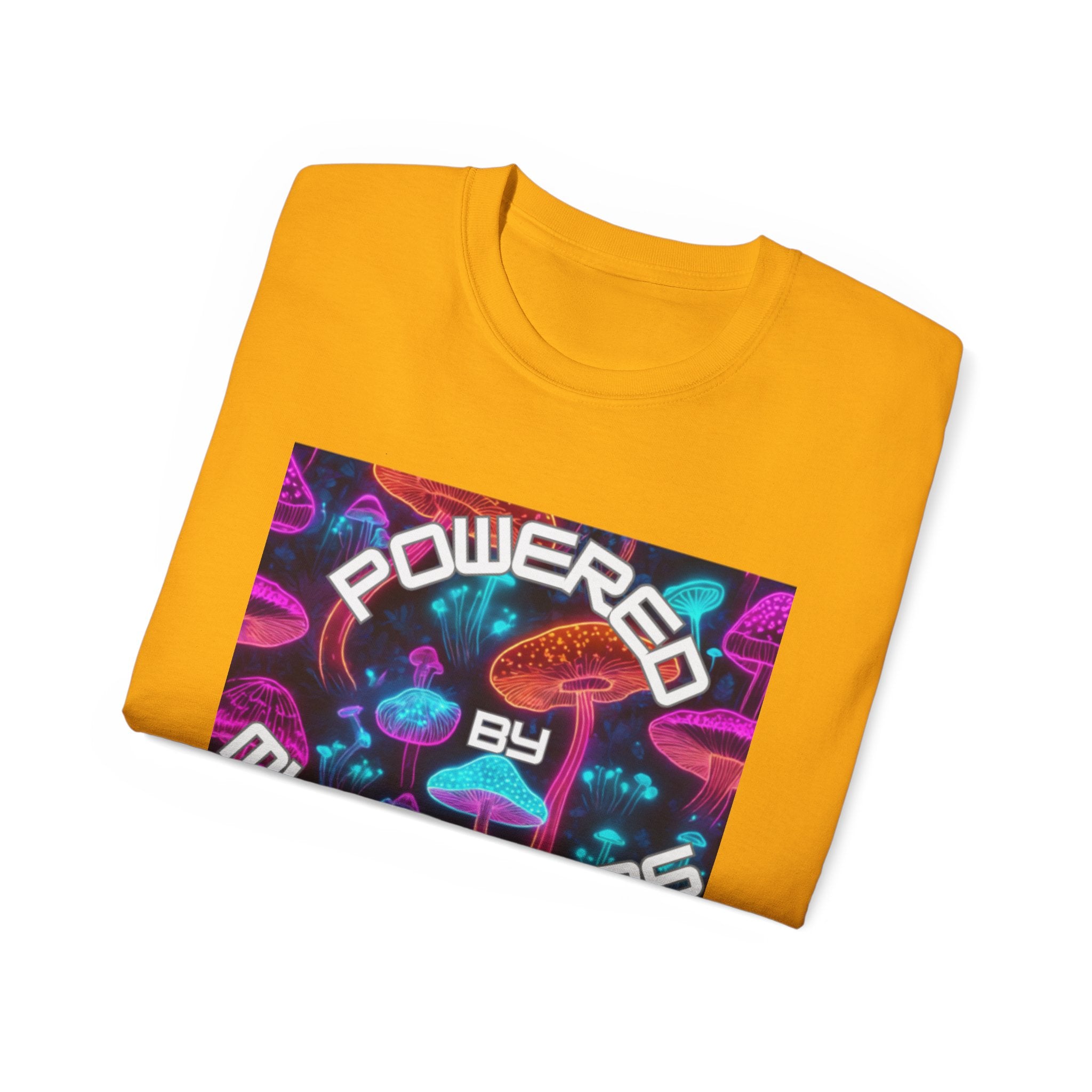 Powered by Mushrooms Funky Unisex Graphic Shirt