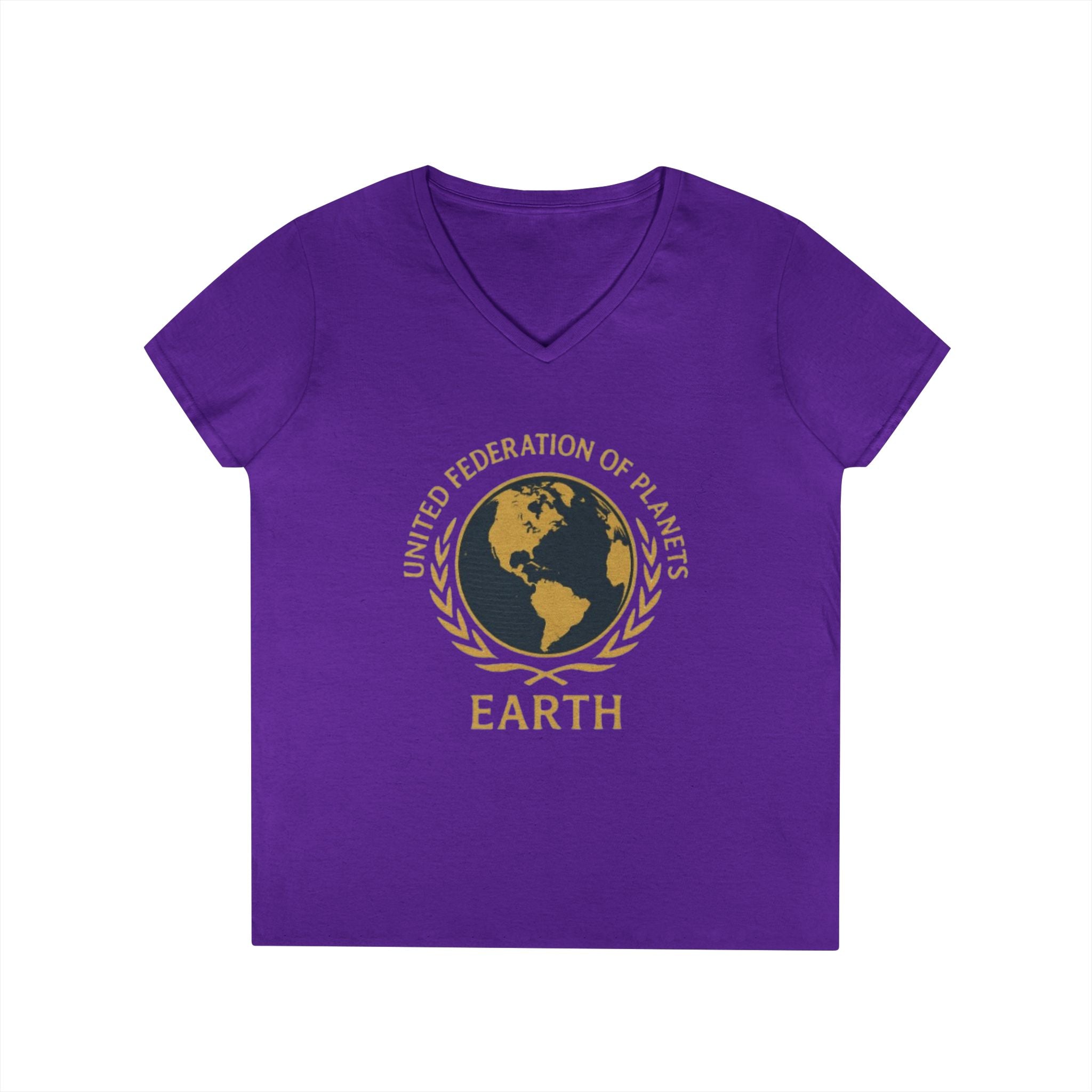 United Federation of Planets Earth Graphic V-Neck T-Shirt