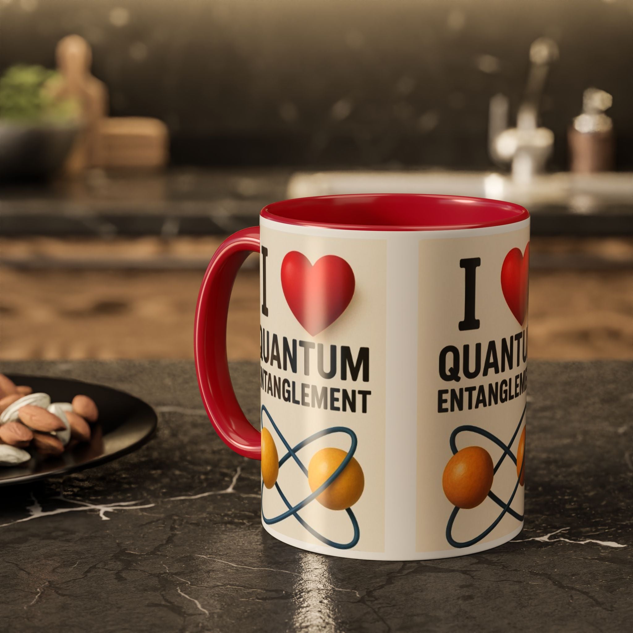 I Love Quantum Entanglement Mug – Science Nerd Coffee Mug