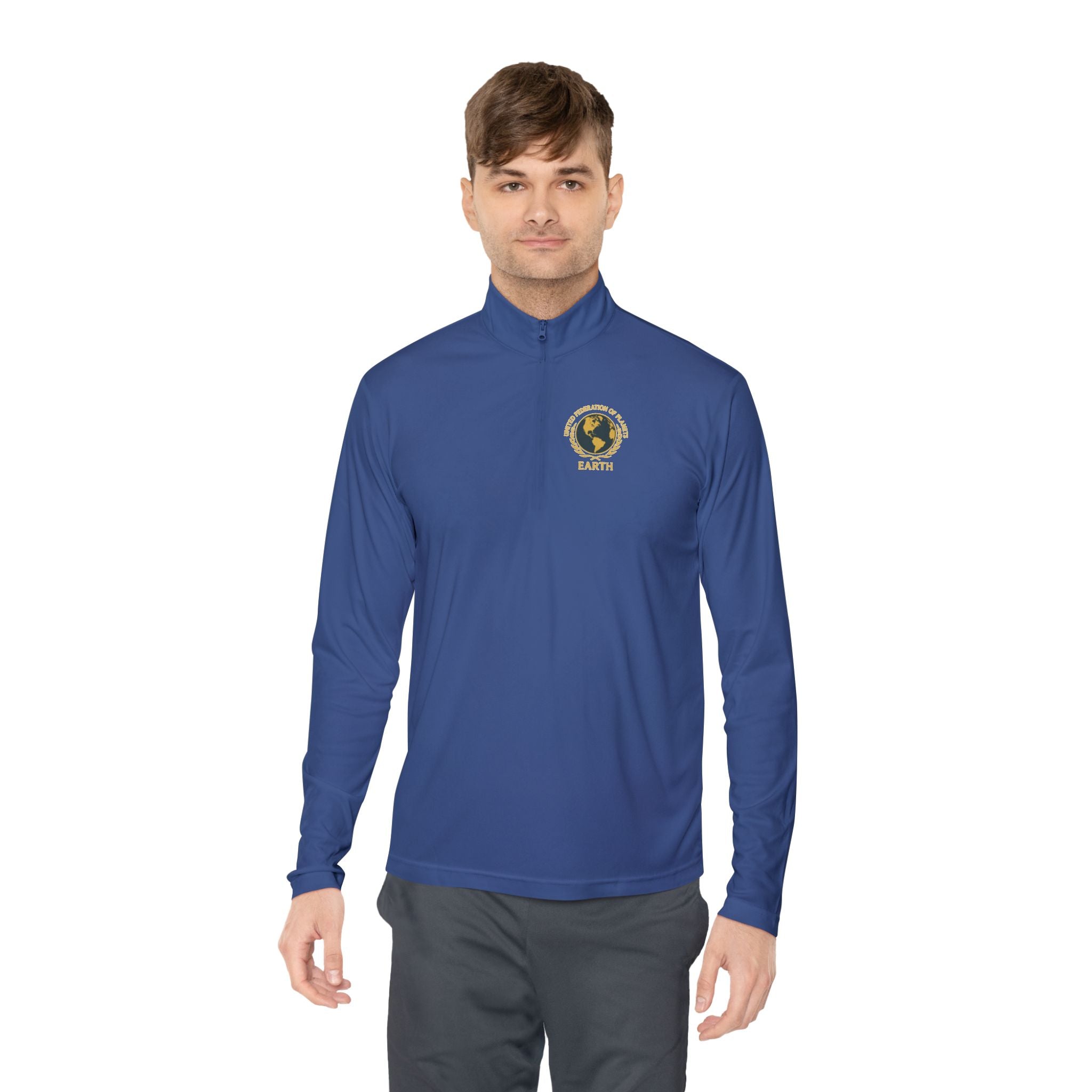 Star Trek United Federation of Planets Unisex Quarter-Zip Pullover - Comfortable, Stylish Outerwear for Outdoor Adventures, Casual Wear,