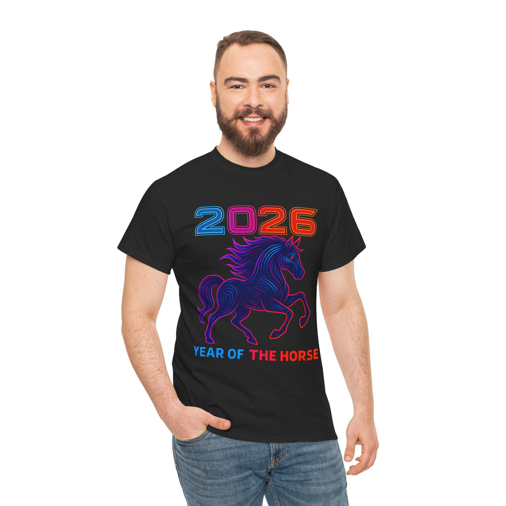 2026 Year of the Horse T-Shirt | Neon Stallion Graphic Tee