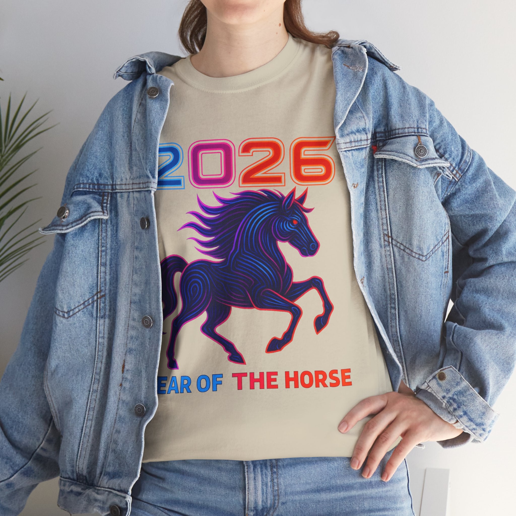 2026 Year of the Horse T-Shirt | Neon Stallion Graphic Tee