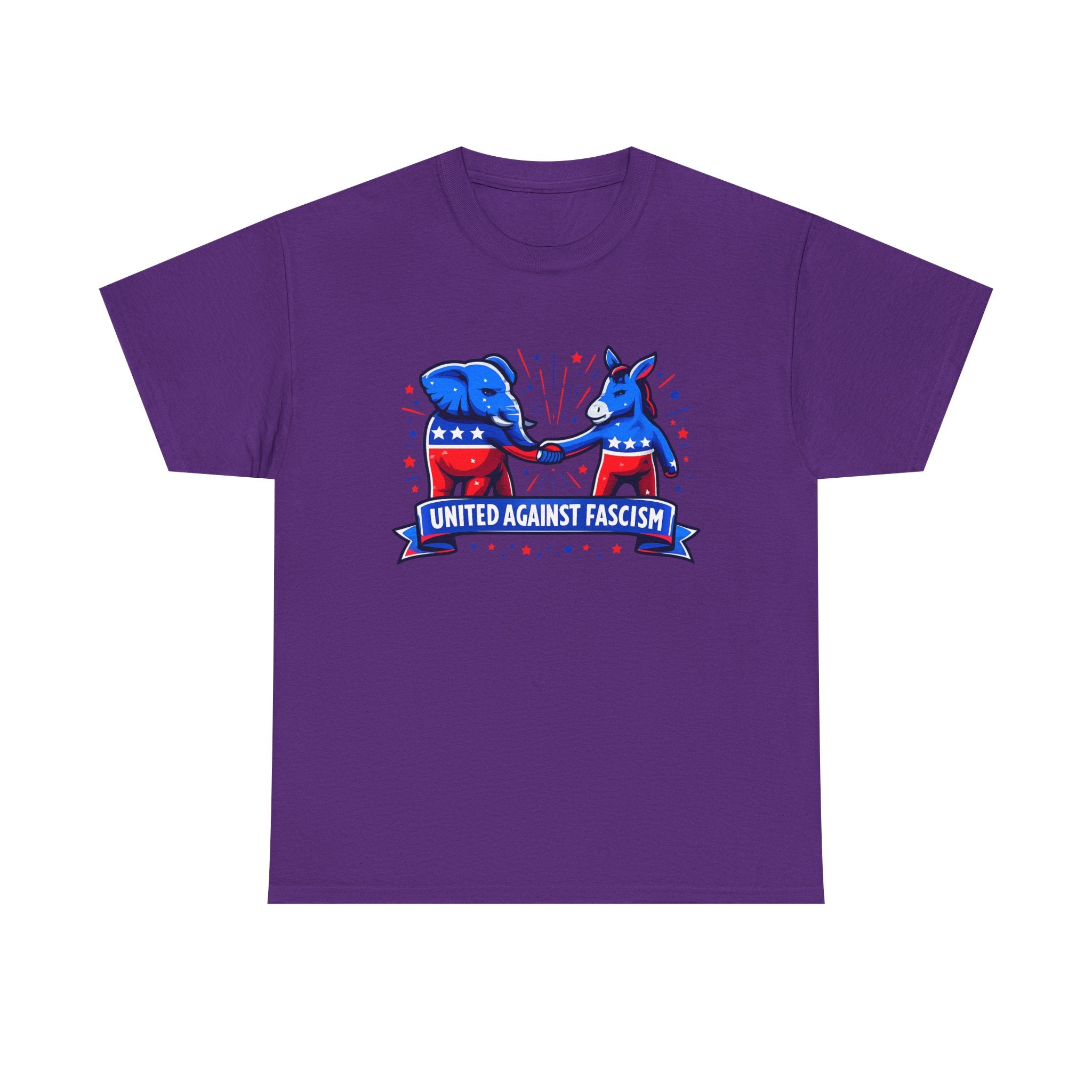 United Against Fascism Democratic Donkey and Republican Elephant T-Shirt