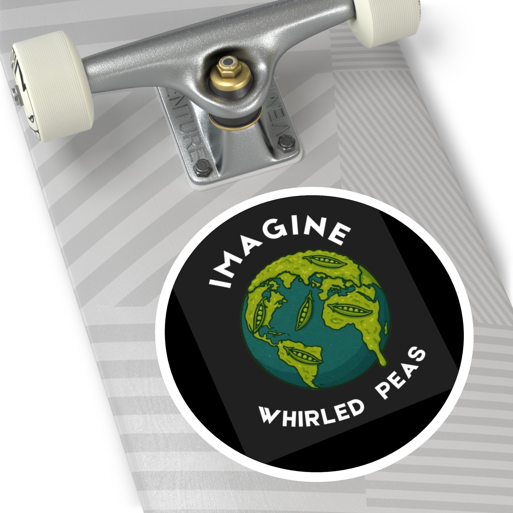 Imagine Whirled Peas Stickers, Eco-Friendly Indoor/Outdoor Decals, Unique Laptop Art, Fun Gift Idea, Playful Home Decor