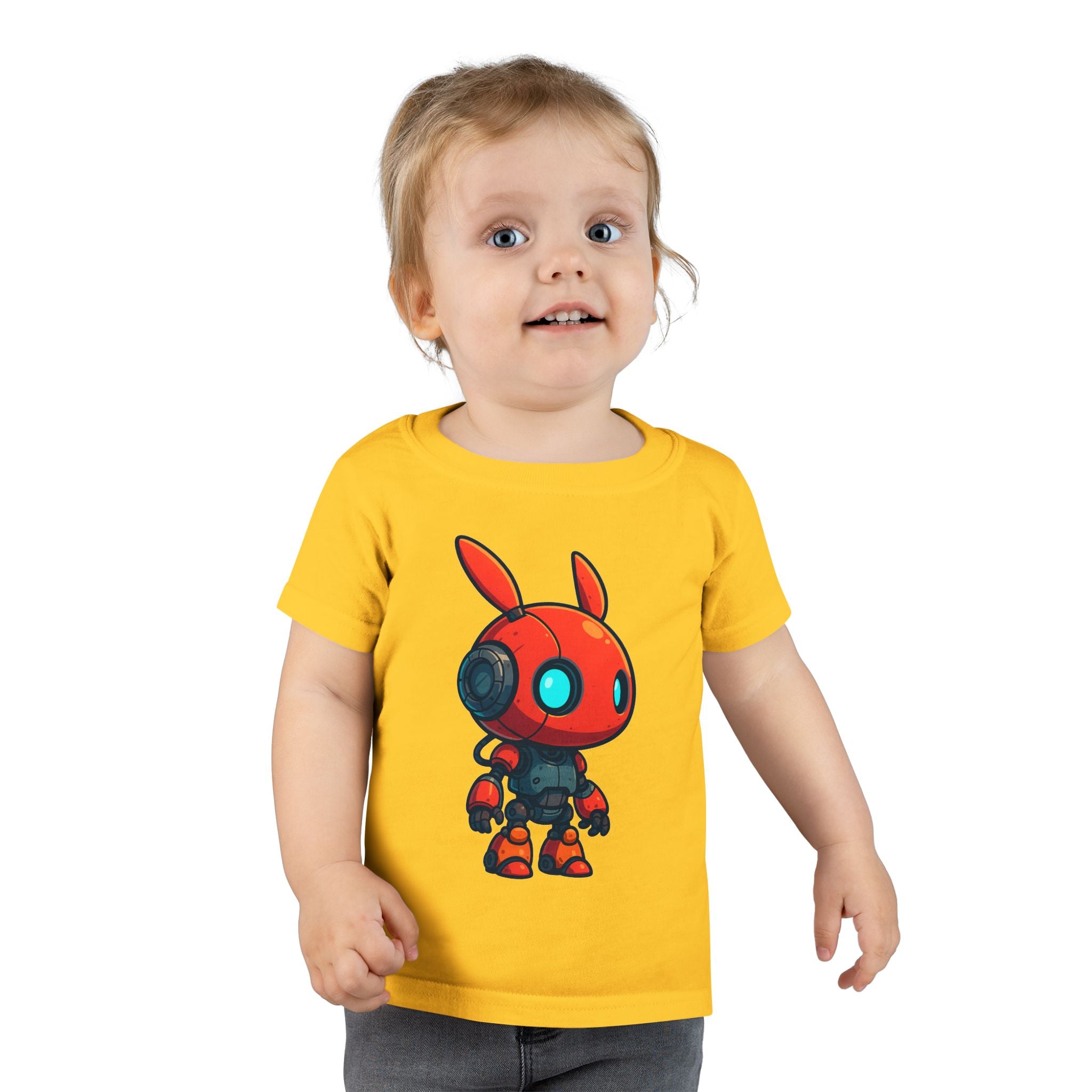 Happy RobotToddler T-shirt | Cute Sci-Fi Bunny Robot, Kids Tee