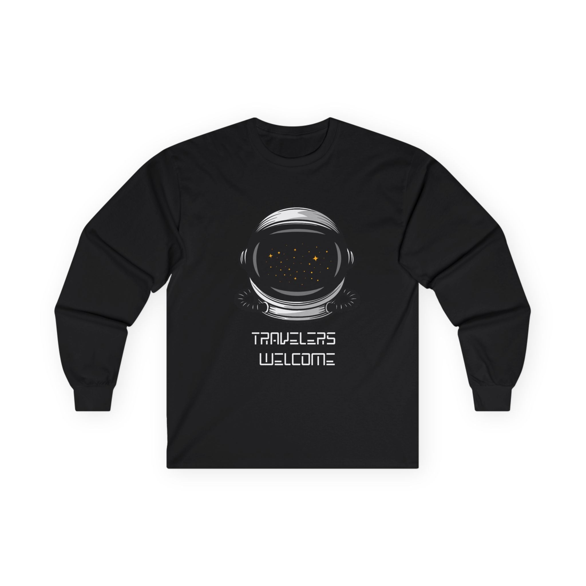 Travelers Welcome, Astronaut Travel Long Sleeve Tee
