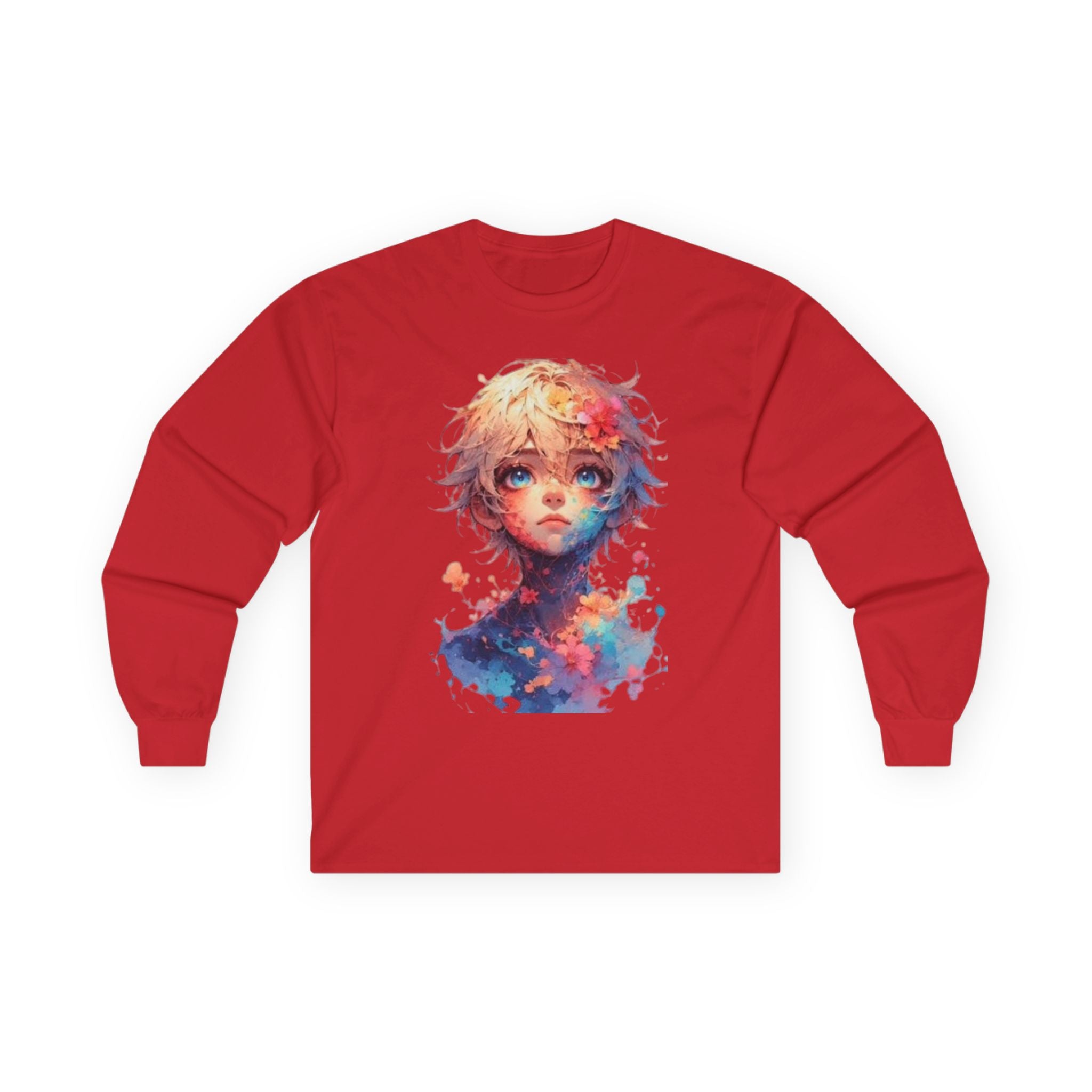 Colorful Fantasy Unisex Long Sleeve Tee with Artistic Design, Graphic Top, Casual Wear, Unique Gift, Fashion Statement