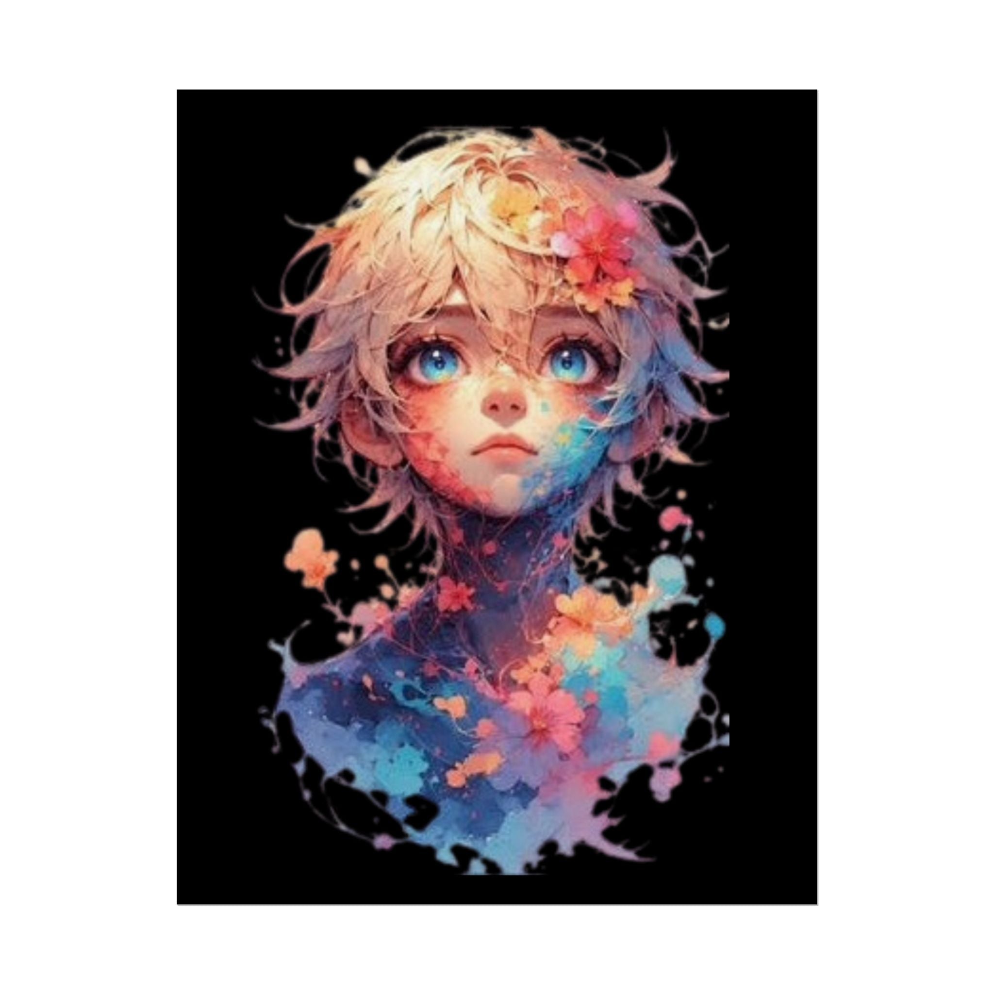 Fantasy Art Poster, Colorful Wall Decor, Anime Aesthetic Print