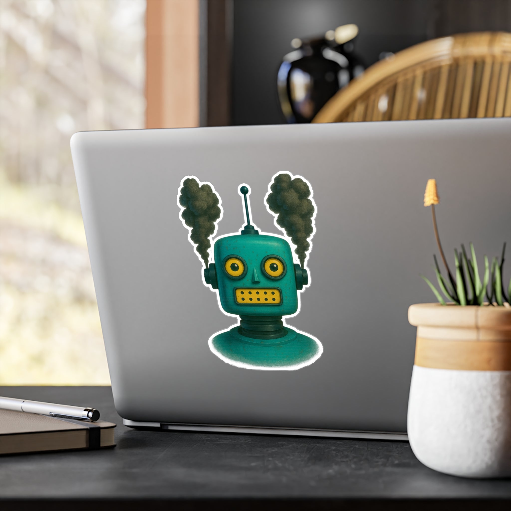 Playful Robot Vinyl Decals, Fun Decoration, Nerdy Gifts, Cute Stickers for Kids, Gift for Tech Lovers, Unique Home Décor
