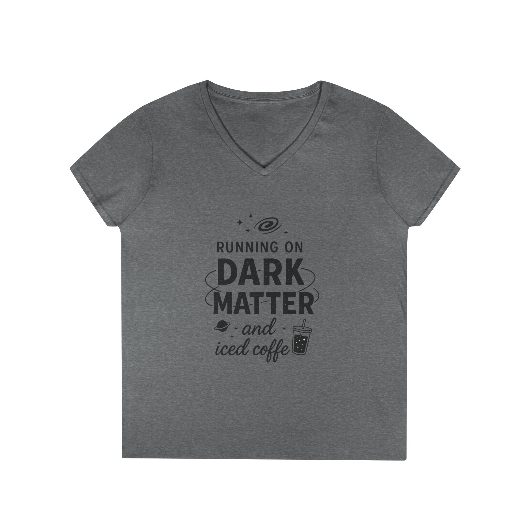 Running on Dark Matter and Iced Coffee T-Shirt | Science Coffee Tee