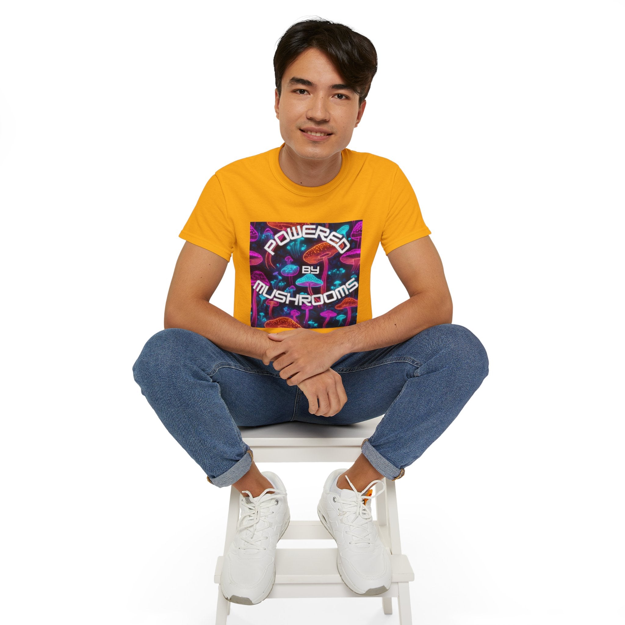 Powered by Mushrooms Funky Unisex Graphic Shirt