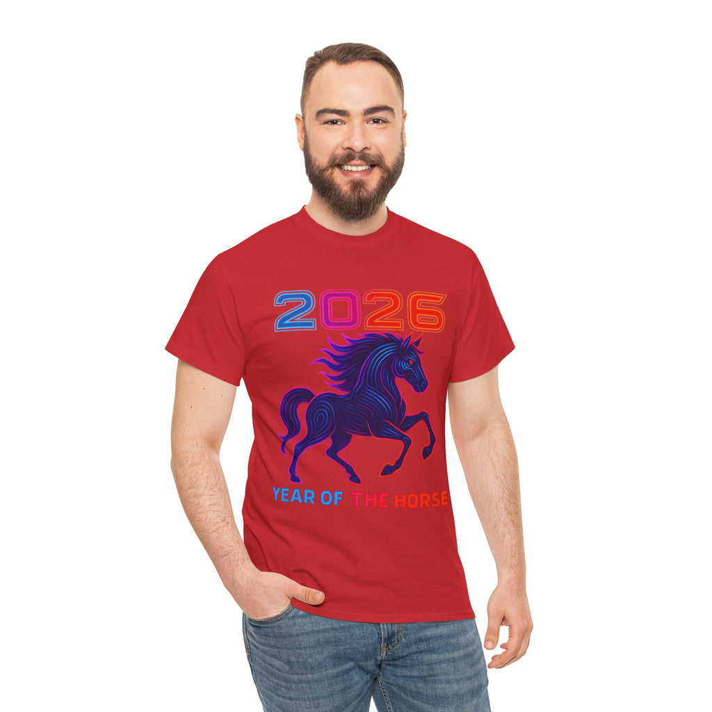 2026 Year of the Horse T-Shirt | Neon Stallion Graphic Tee