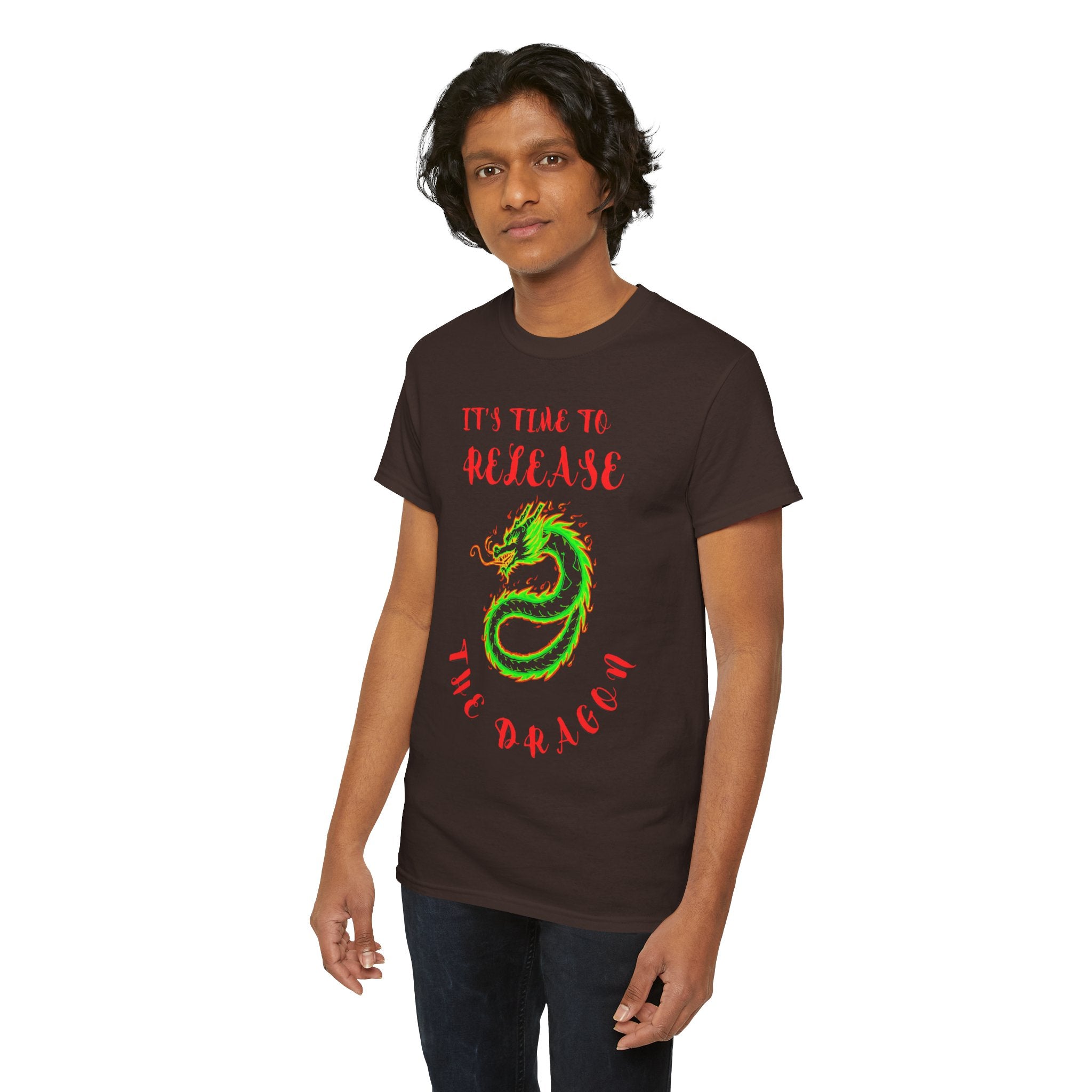 Release the Dragon T-Shirt | Green Dragon Illustration, Retro Script