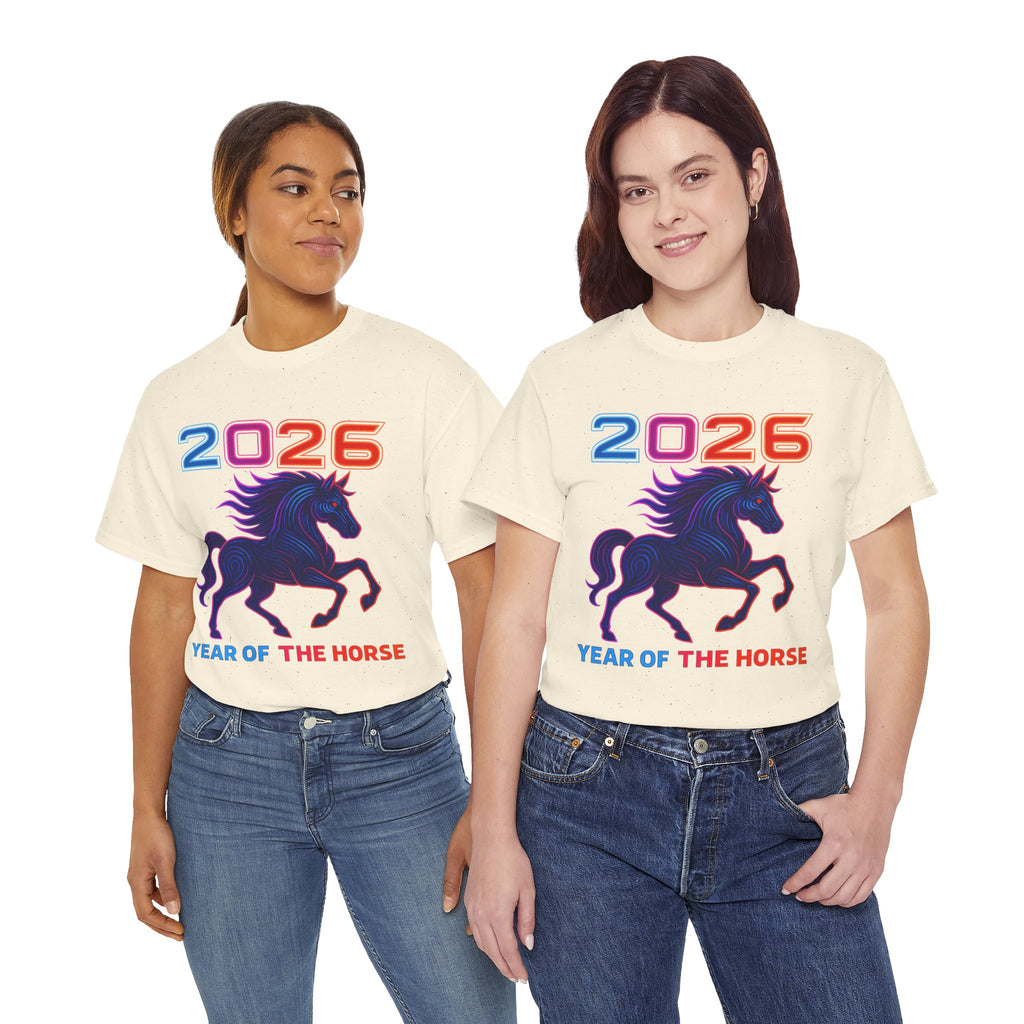 2026 Year of the Horse T-Shirt | Neon Stallion Graphic Tee