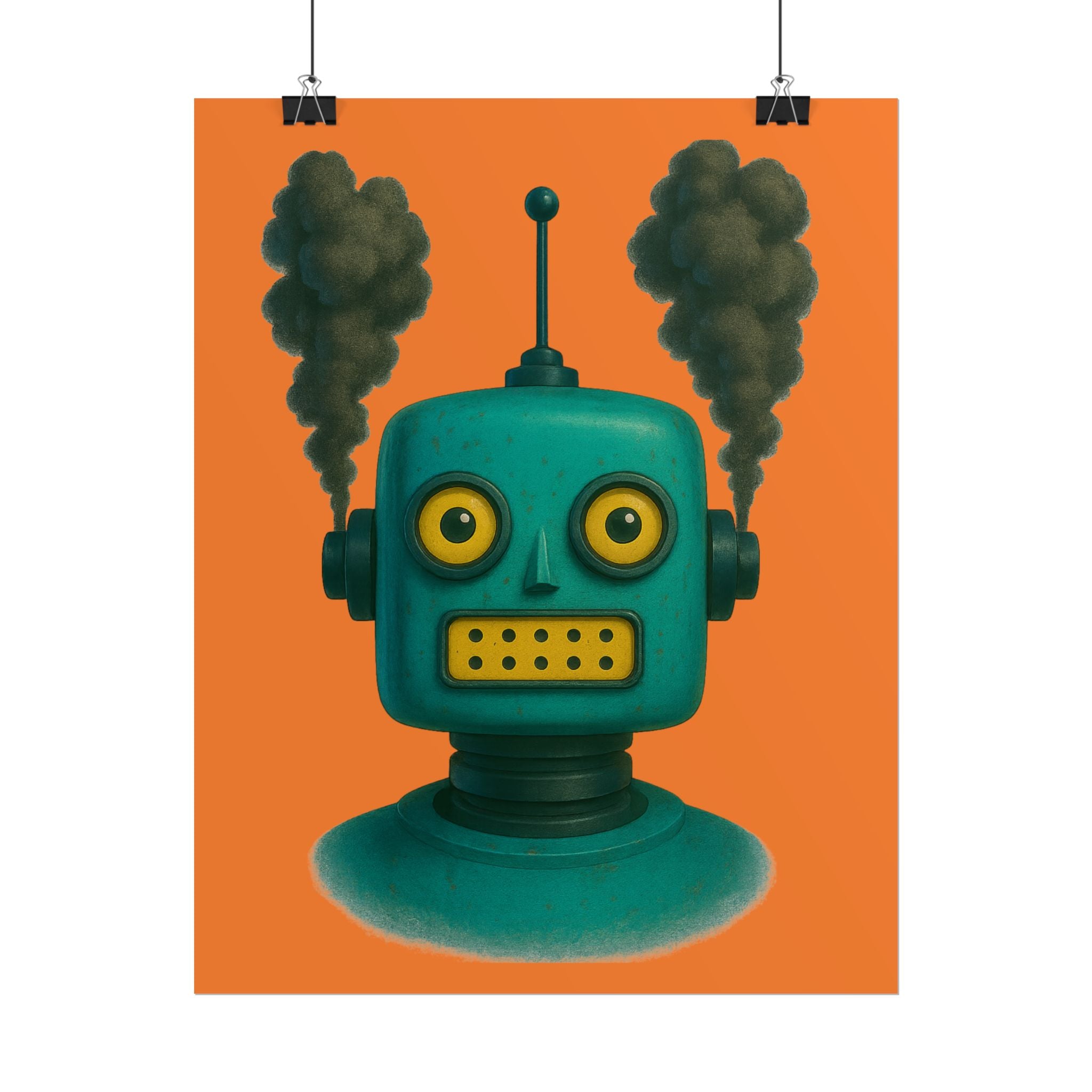 Whimsical Robot Art Print, Fun Wall Art for Kids' Rooms, Playful Home Decor, Unique Gift for Tech Lovers, Colorful Poster