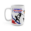 Caffeinate, Fight Fascism, Play Game Eagle with American Flag Mug | 15oz