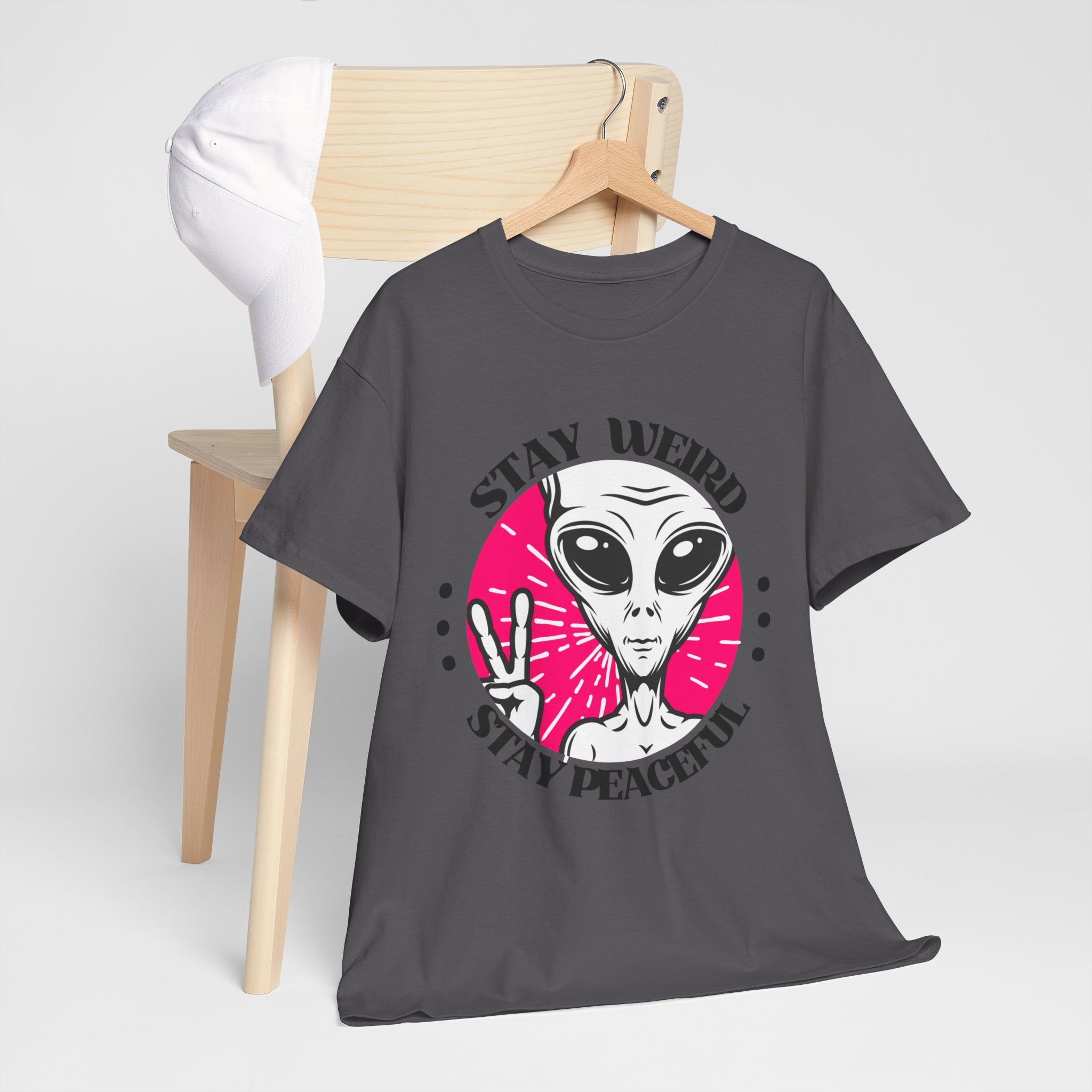 Stay Weird Stay Peaceful -Galaxy Vibes Unisex Tee -  Alien Tee, Sci-Fi Fashion