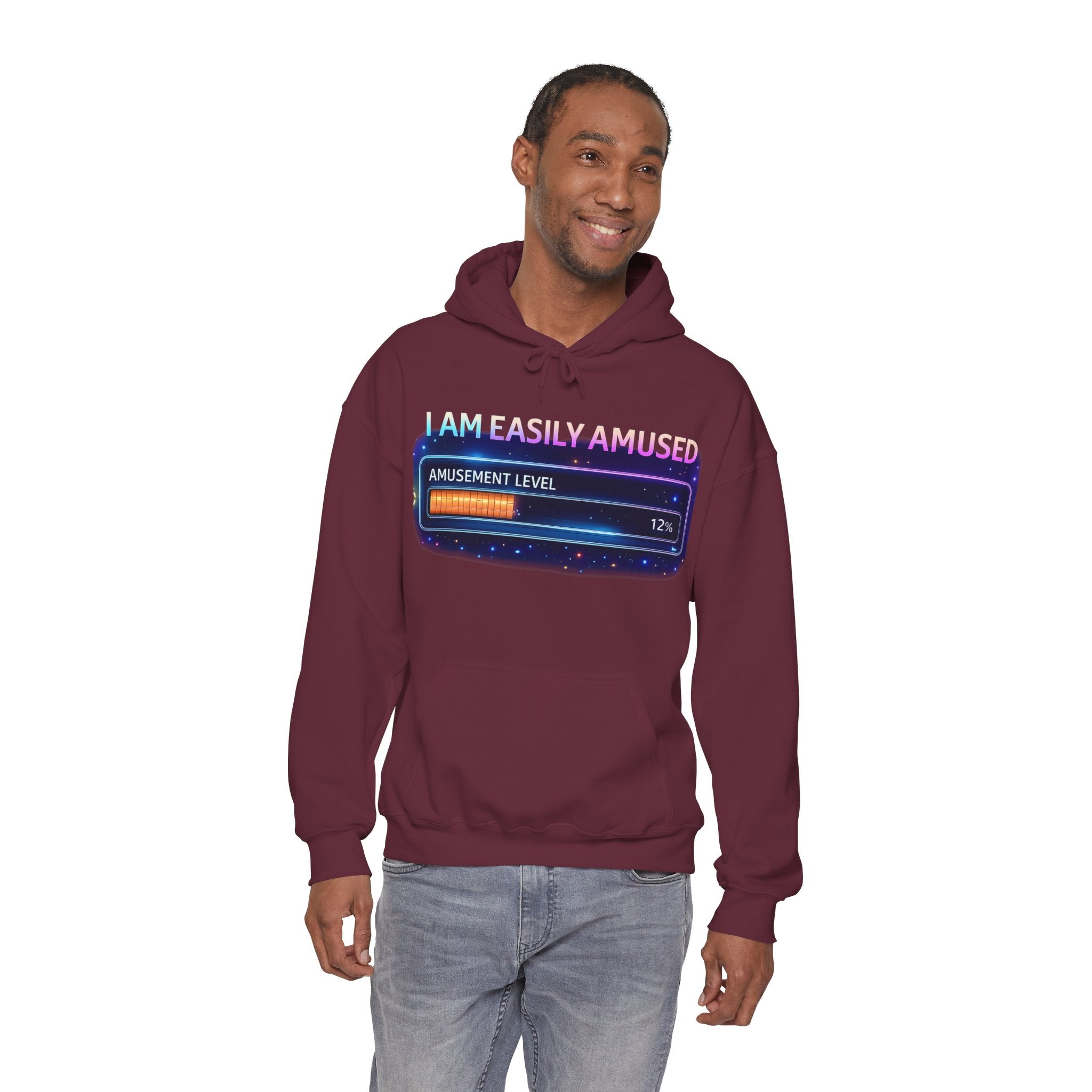 I Am Easily Amused Level Meter Hoodie | Funny Gamer Sweatshirt